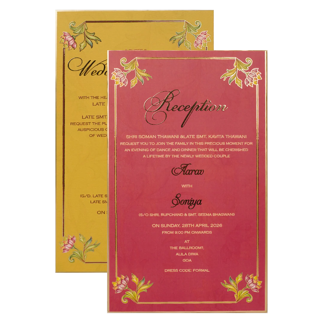 Cream Emblem Wedding Invitation Box-KMMEX8380 - Image 5