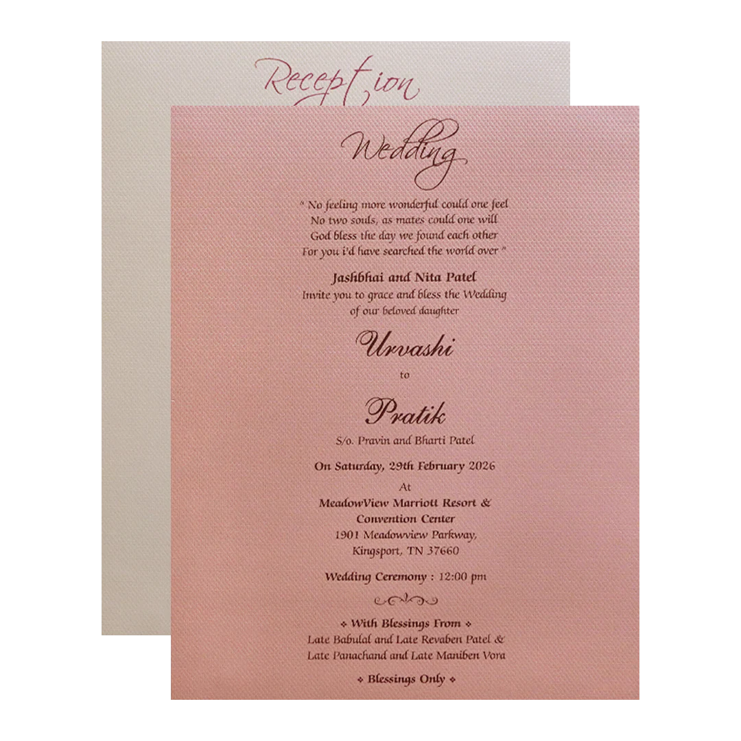 Cream Embossed Floral Padded Wedding Card-KMMWD1117 - Image 5