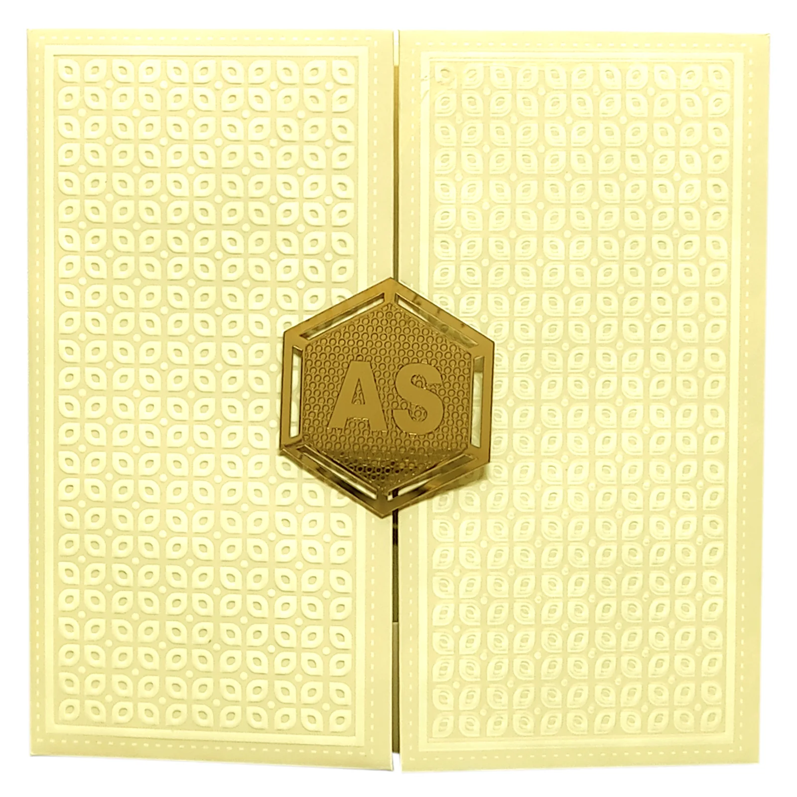 Cream Embossed Padded Invitation Card-KRC28020 - Image 3
