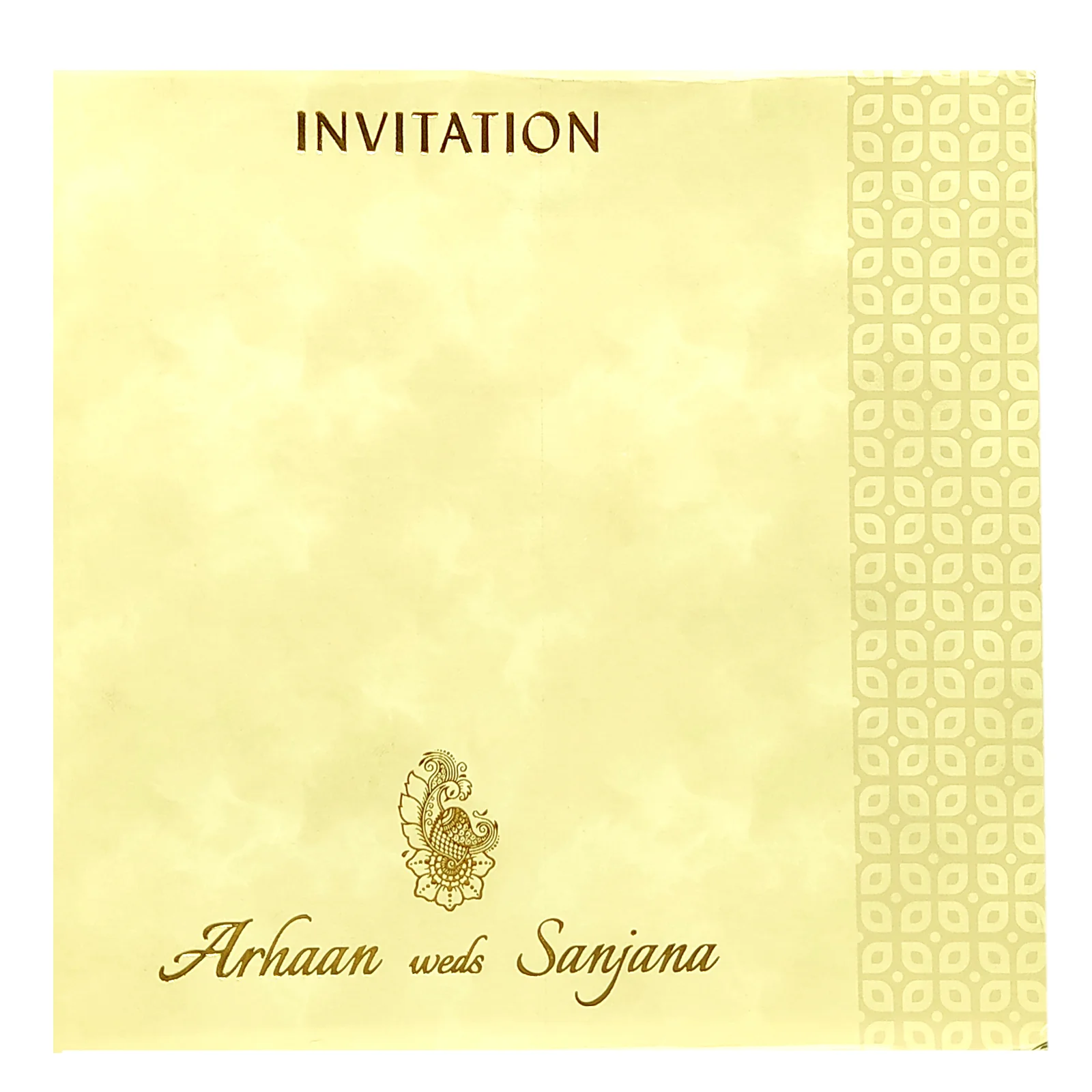 Cream Embossed Padded Invitation Card-KRC28020 - Image 4