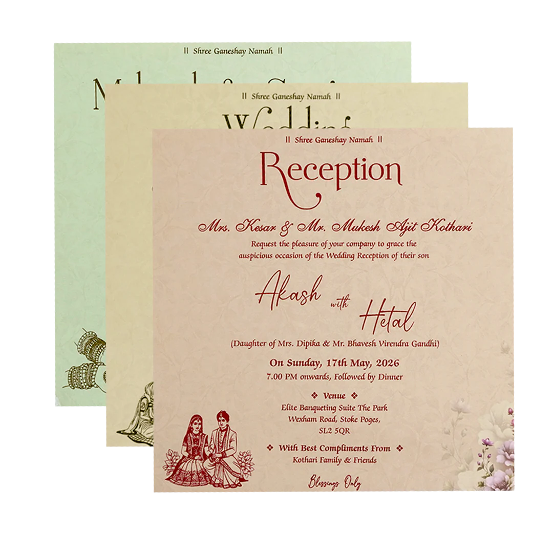Cream Floral Bouquet Padded Wedding Card - KSH72610 - Image 5