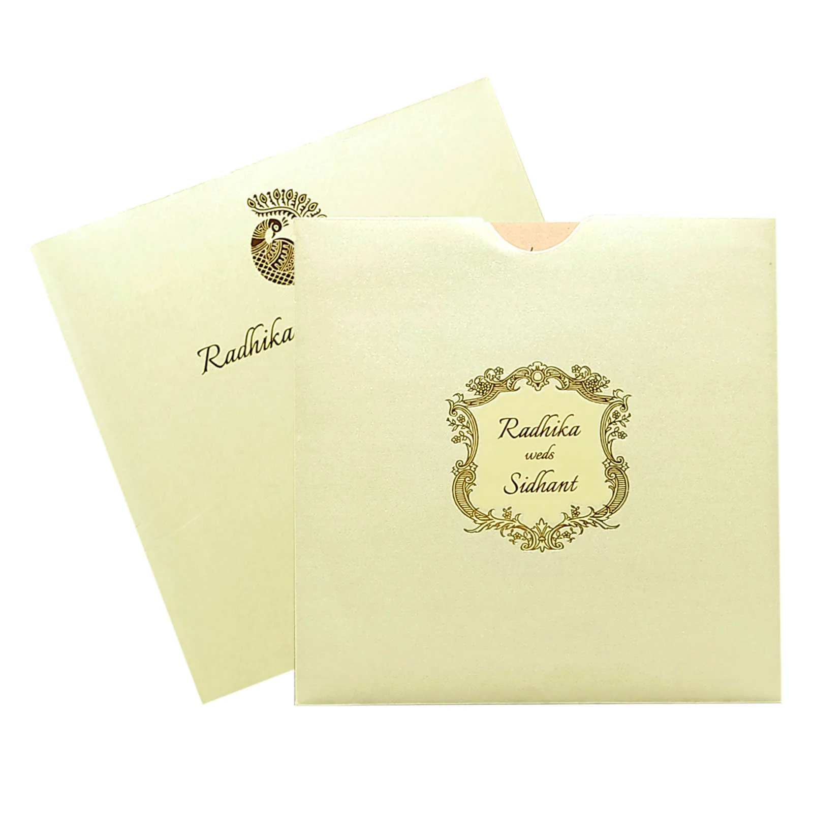 Cream Floral Design Invitation Card-KRC29471 - Image 2