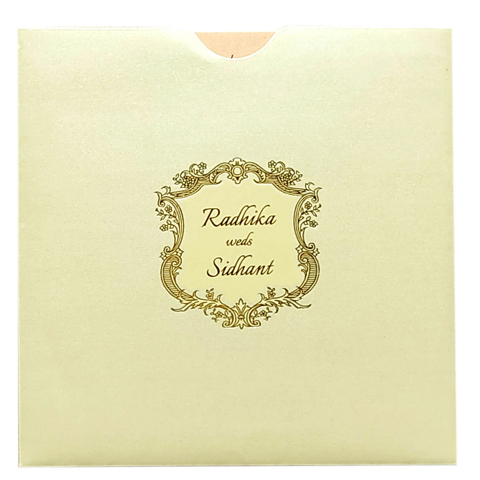 Cream Floral Design Invitation Card-KRC29471 - Image 3