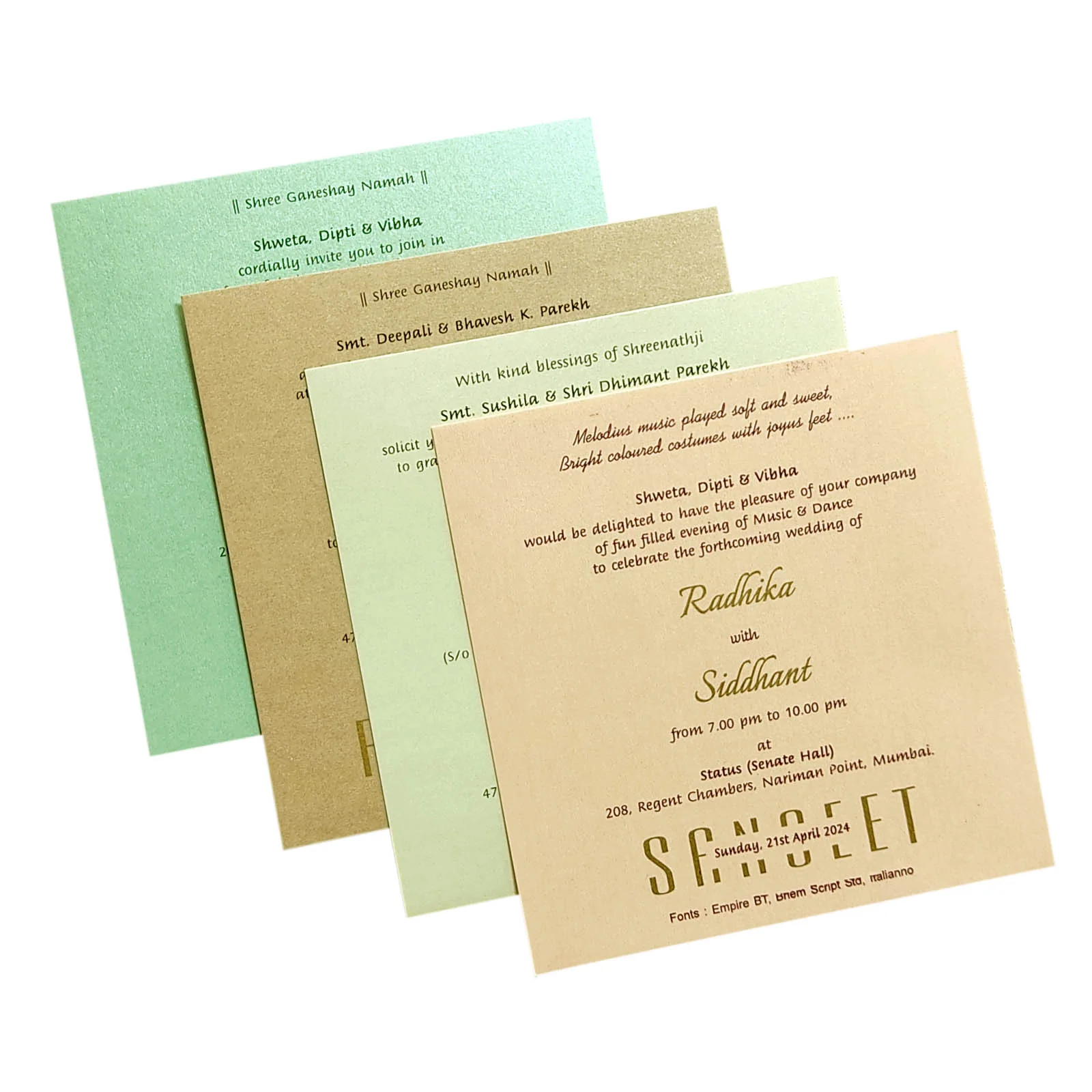 Cream Floral Design Invitation Card-KRC29471 - Image 5