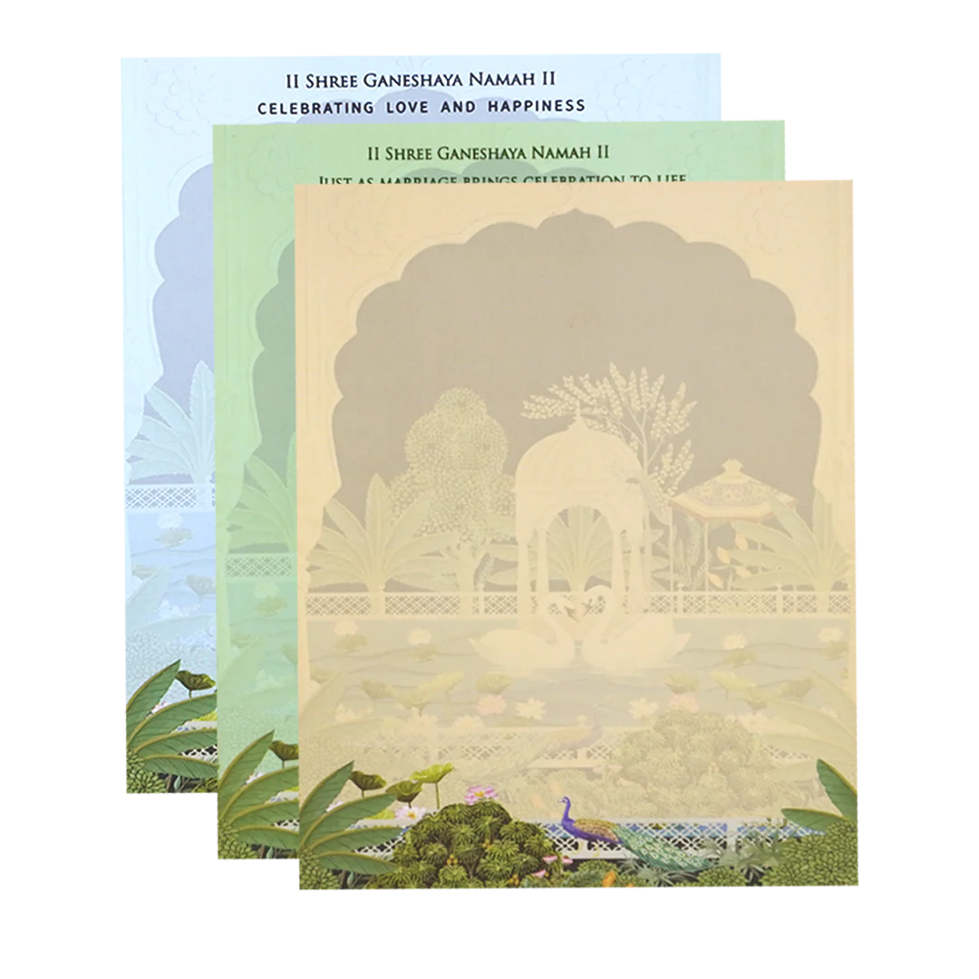 Cream Floral Garden Wedding Card - KFR14300 - Image 5
