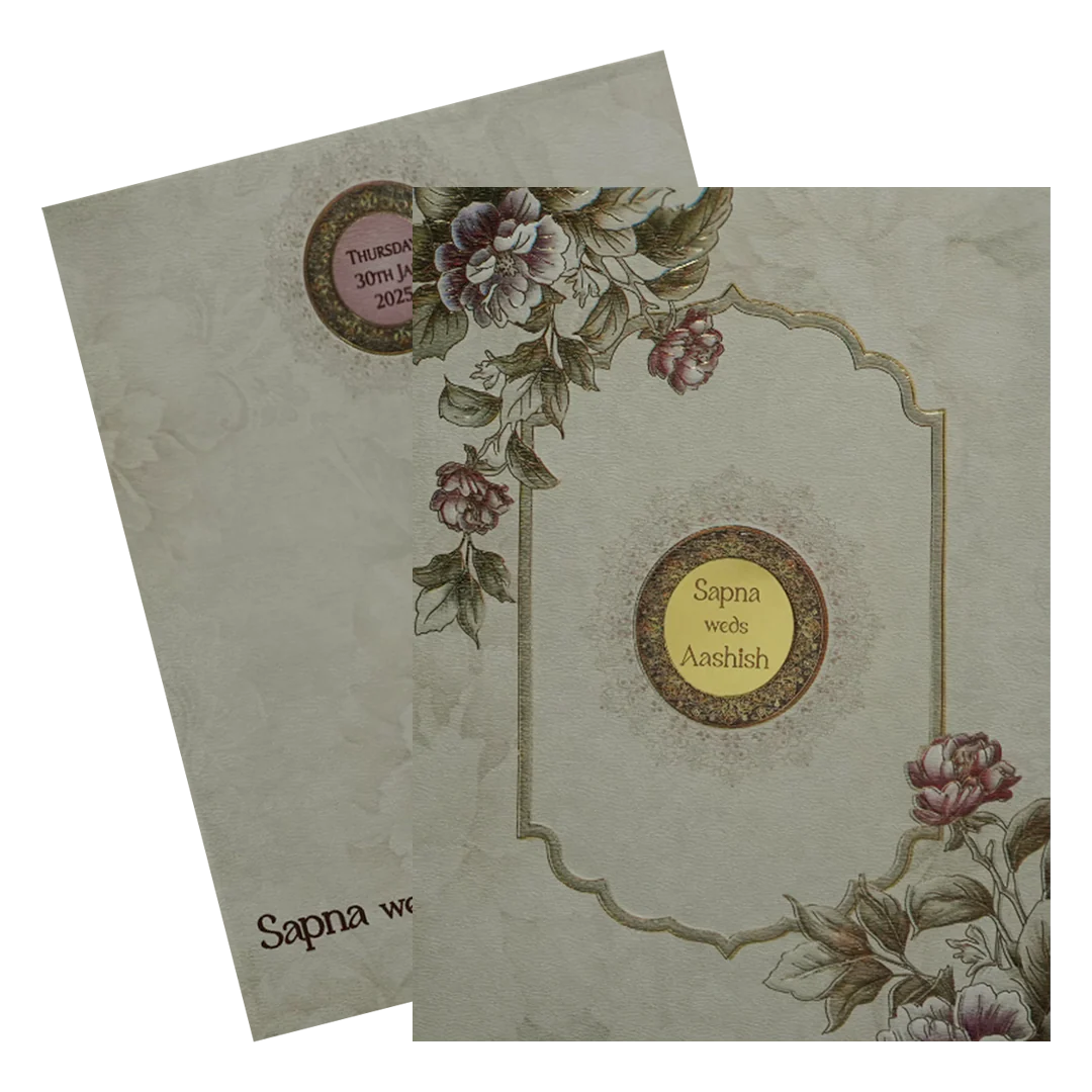 Cream Floral Invitation-KPR09830 - Image 2