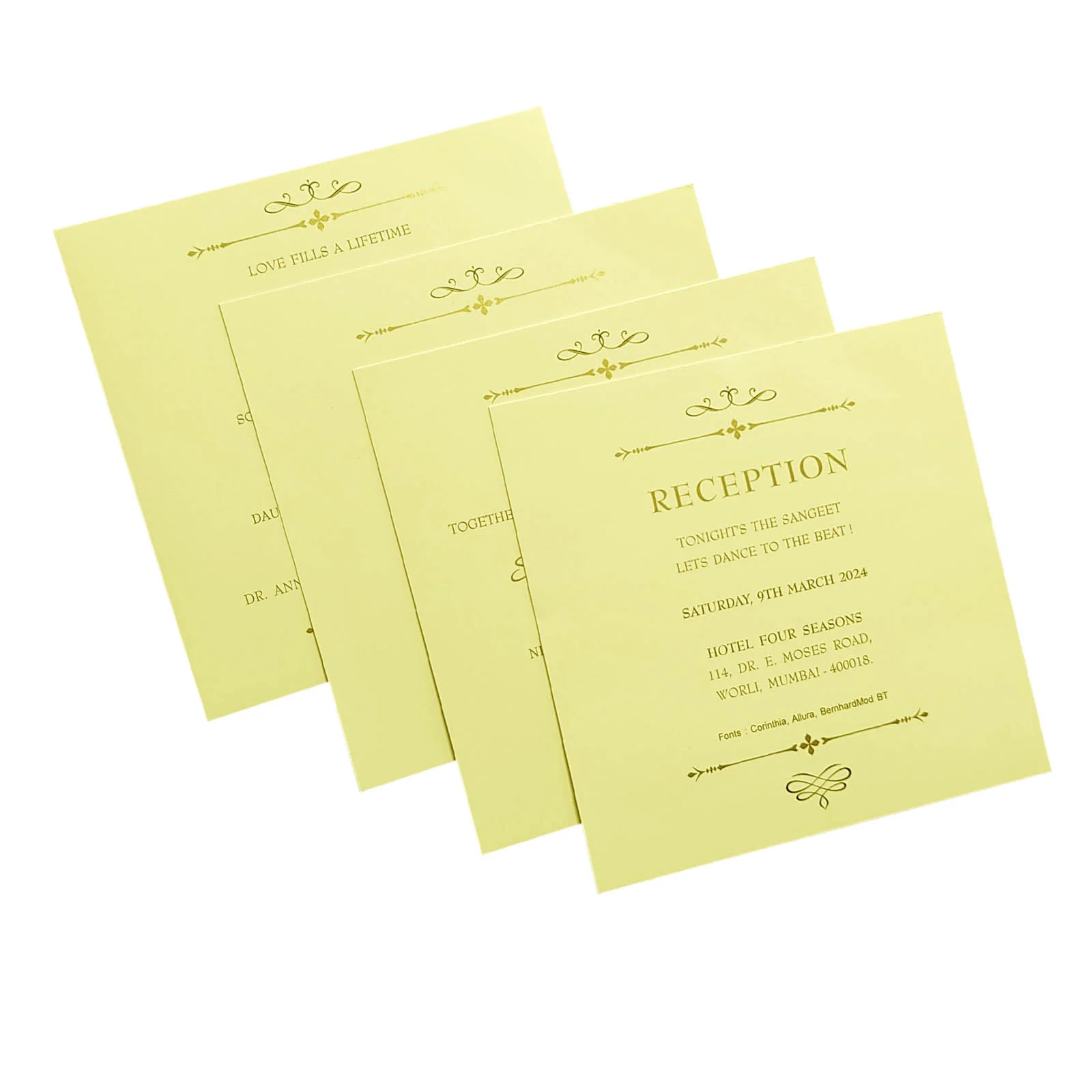 Cream Floral Invitation Card-KRC28170 - Image 5