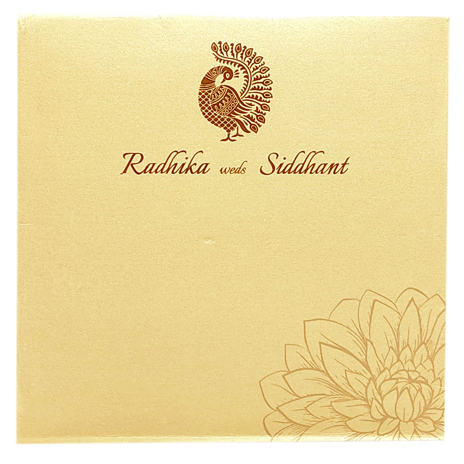Cream Floral Nameplate Invitation Card-KRC29502 - Image 4