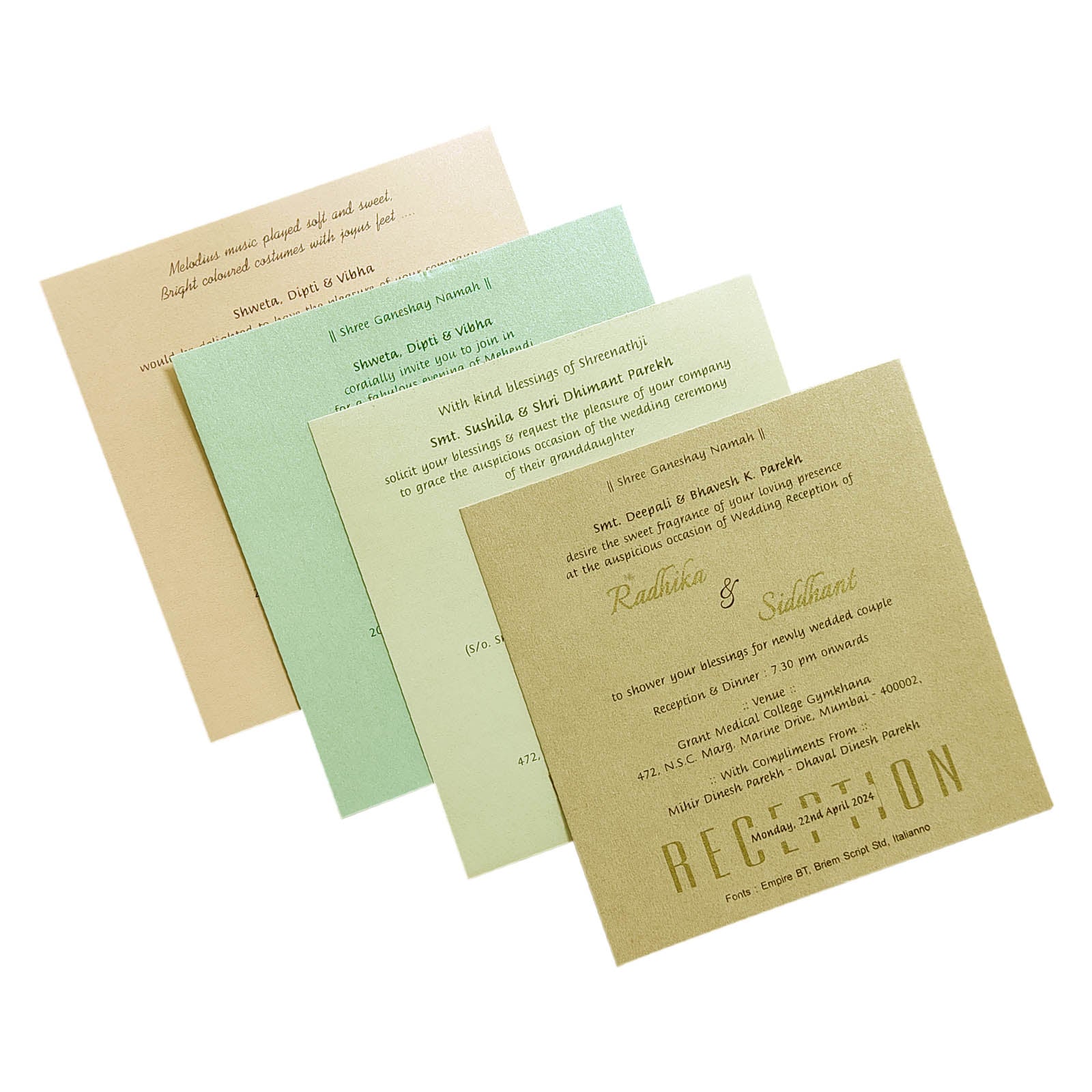 Cream Floral Nameplate Invitation Card-KRC29502 - Image 5