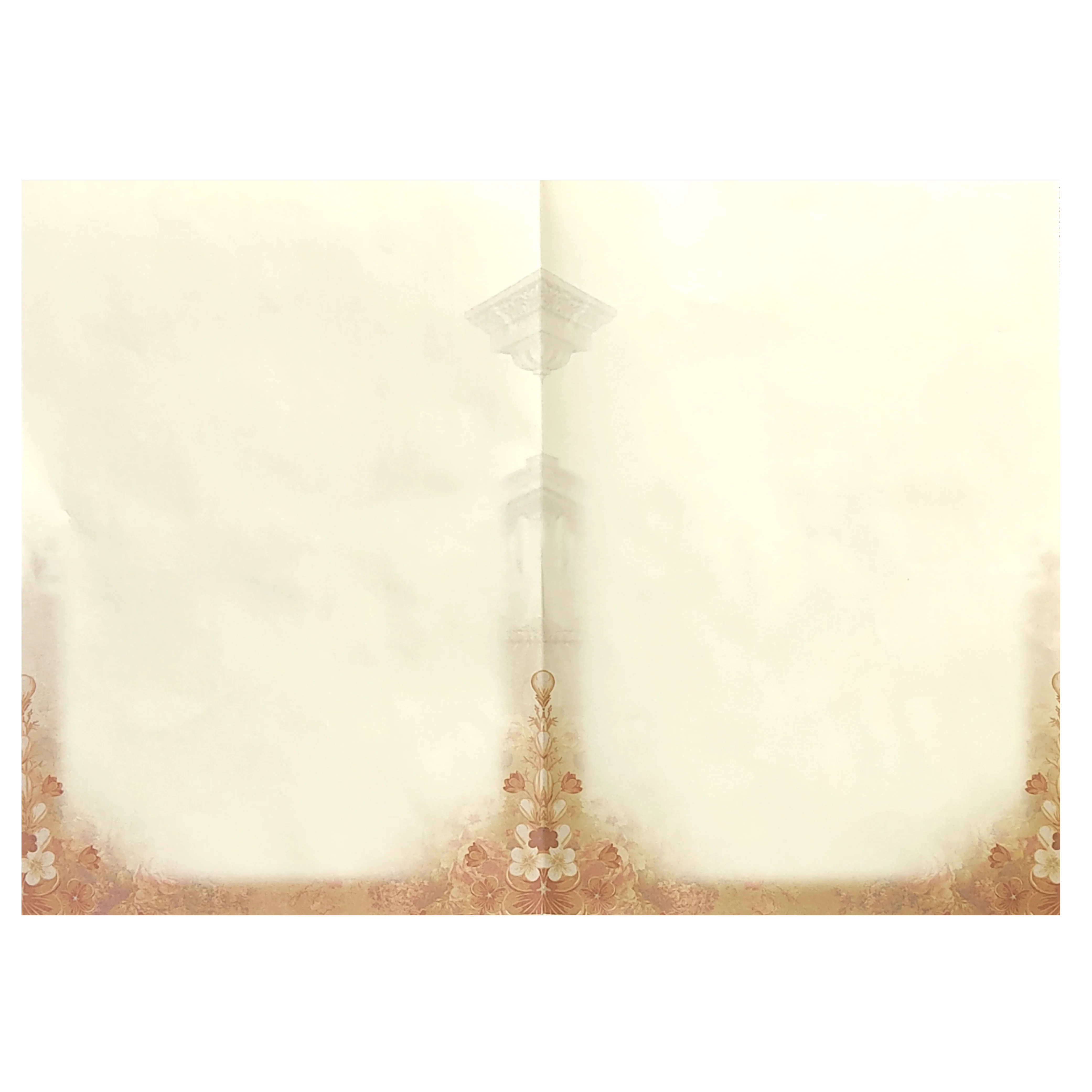 Cream Floral Paper Sheet Wedding Card-KNEP1609 - Image 5