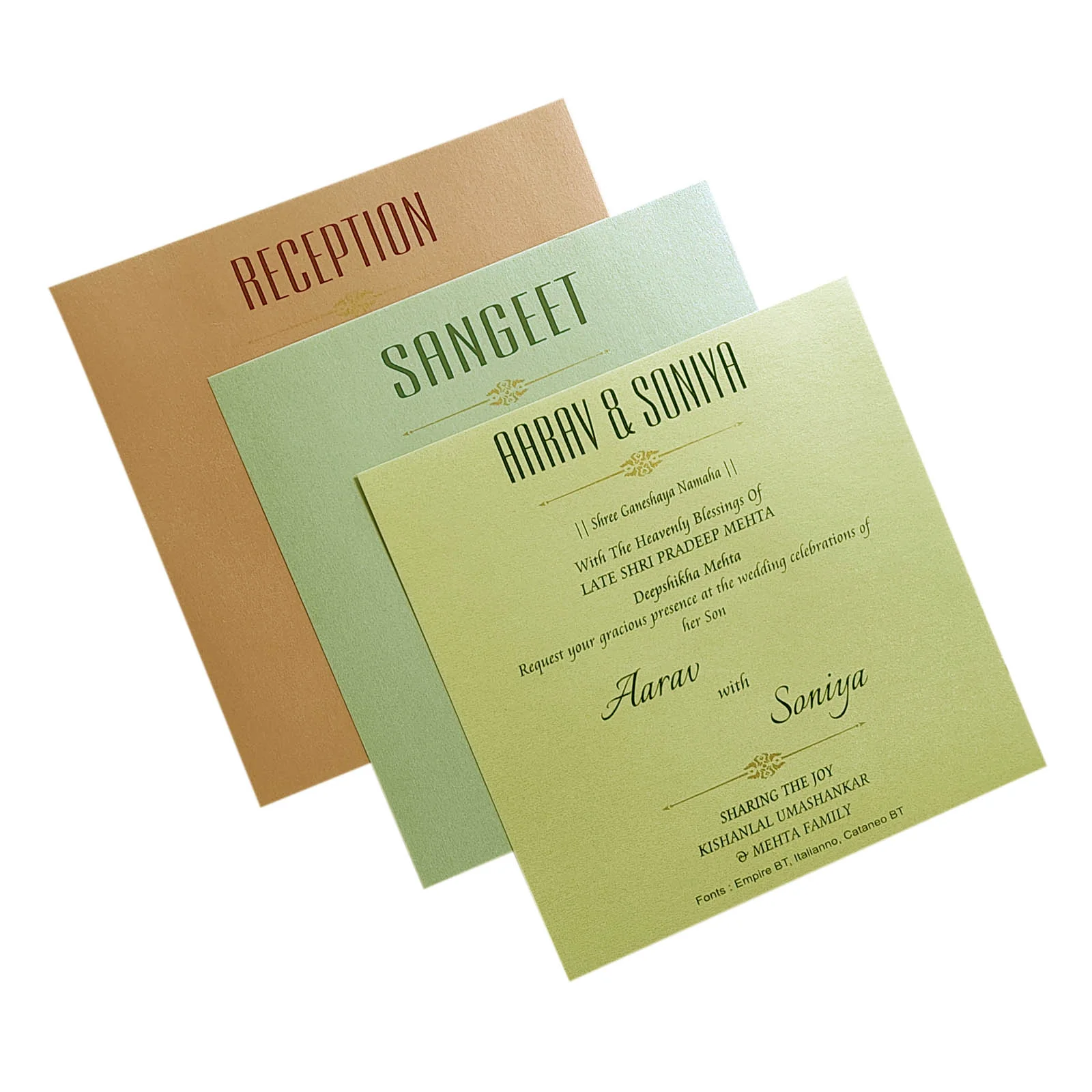 Cream Floral Tracing Invitation Card-KRC29020 - Image 5