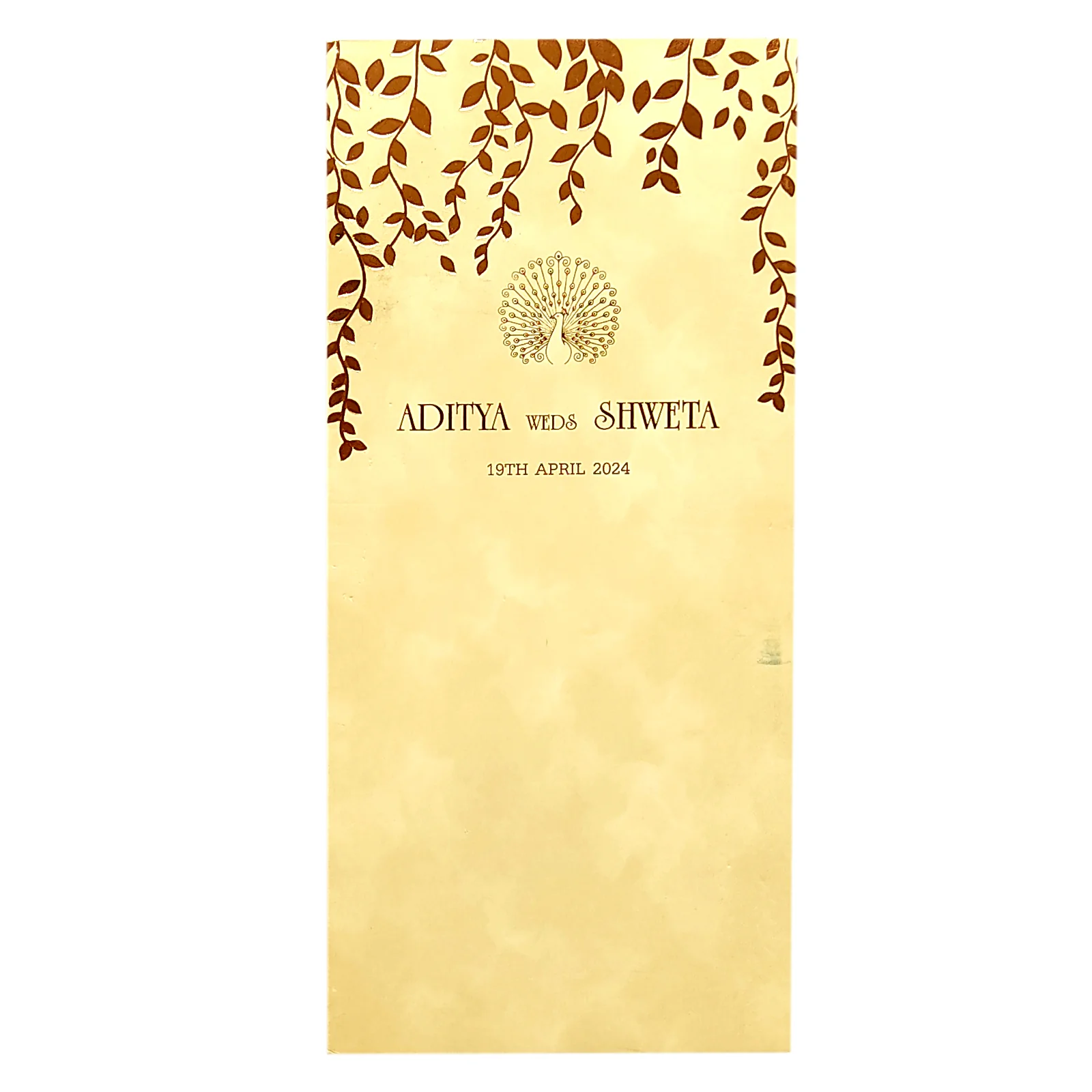 Cream Foil Single Sheet Invitation Card-KRCS5120 - Image 3