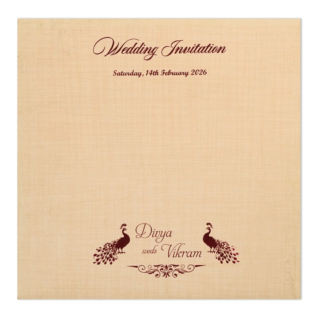 Cream Gold Foil Pattern Wedding Card-KNRP4345S - Image 4