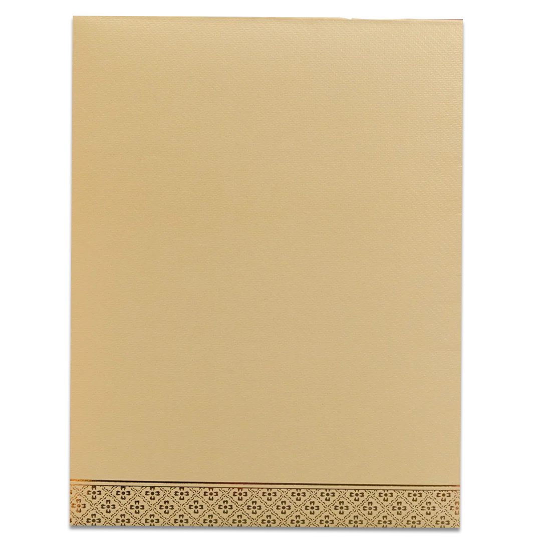 Cream Gold Ganesha Floral Wedding Card-KNKT5034 - Image 4