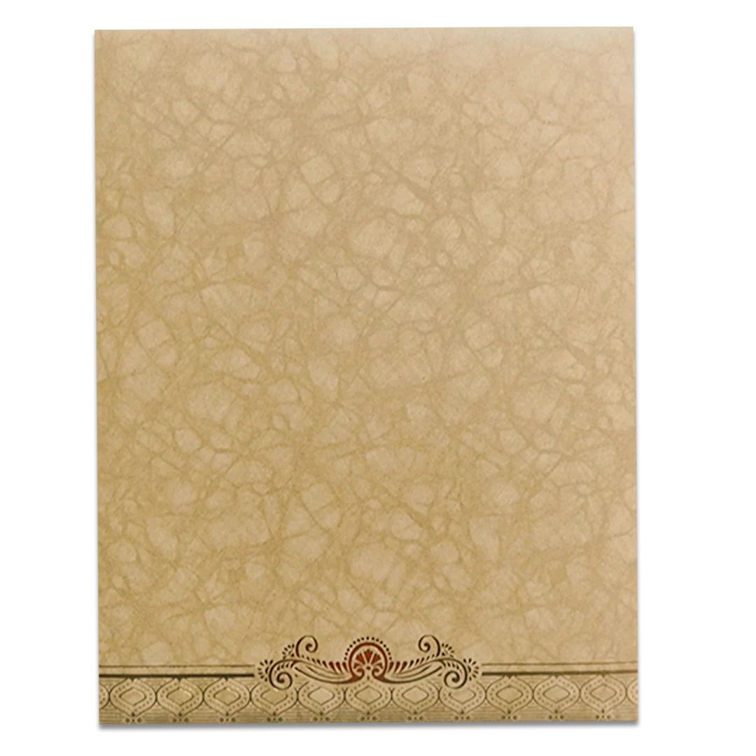 Cream Gold Ganesha Personalized Wedding Card-KNKR5033B - Image 4