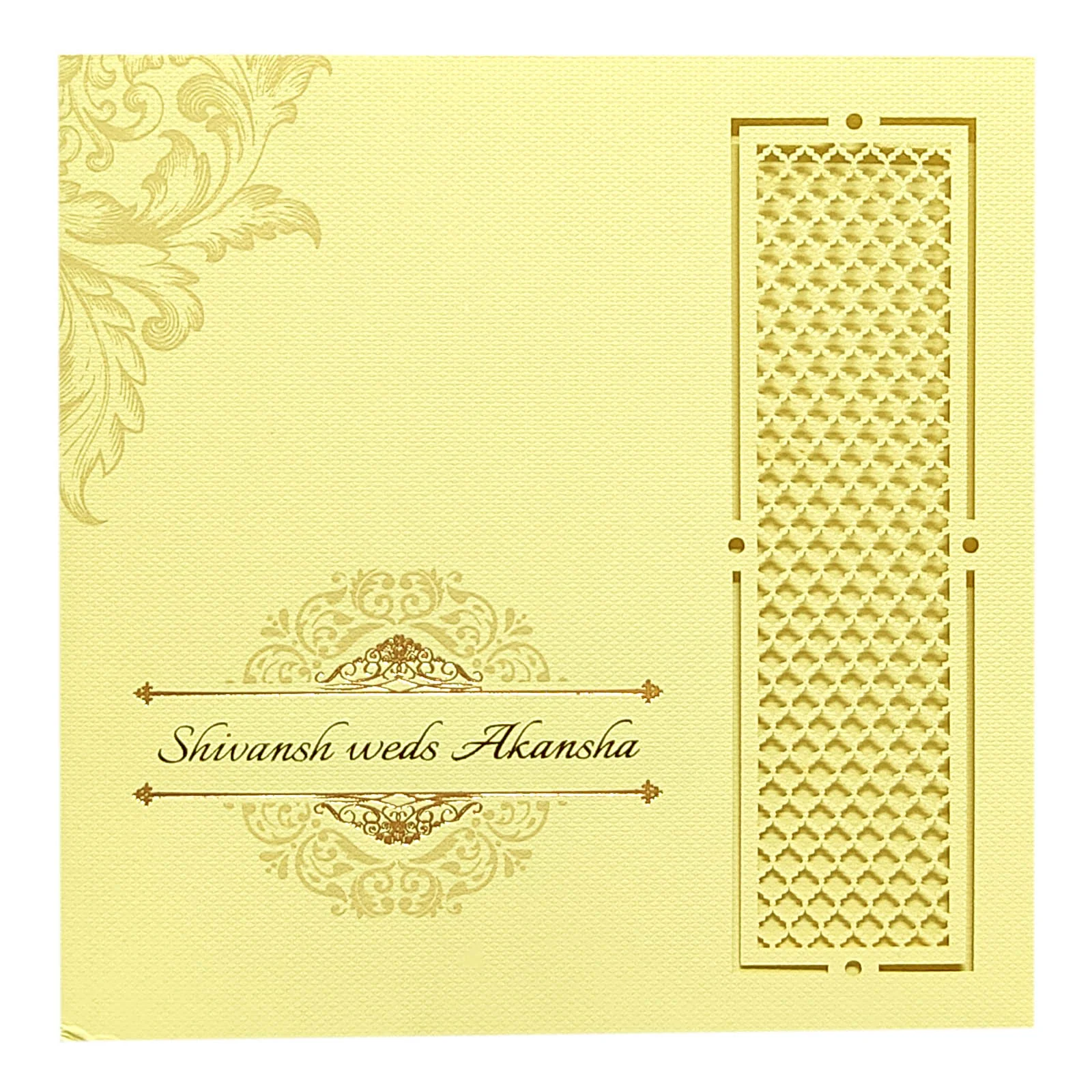 Cream Laser Cut Invitation Card-KRC29481 - Image 3