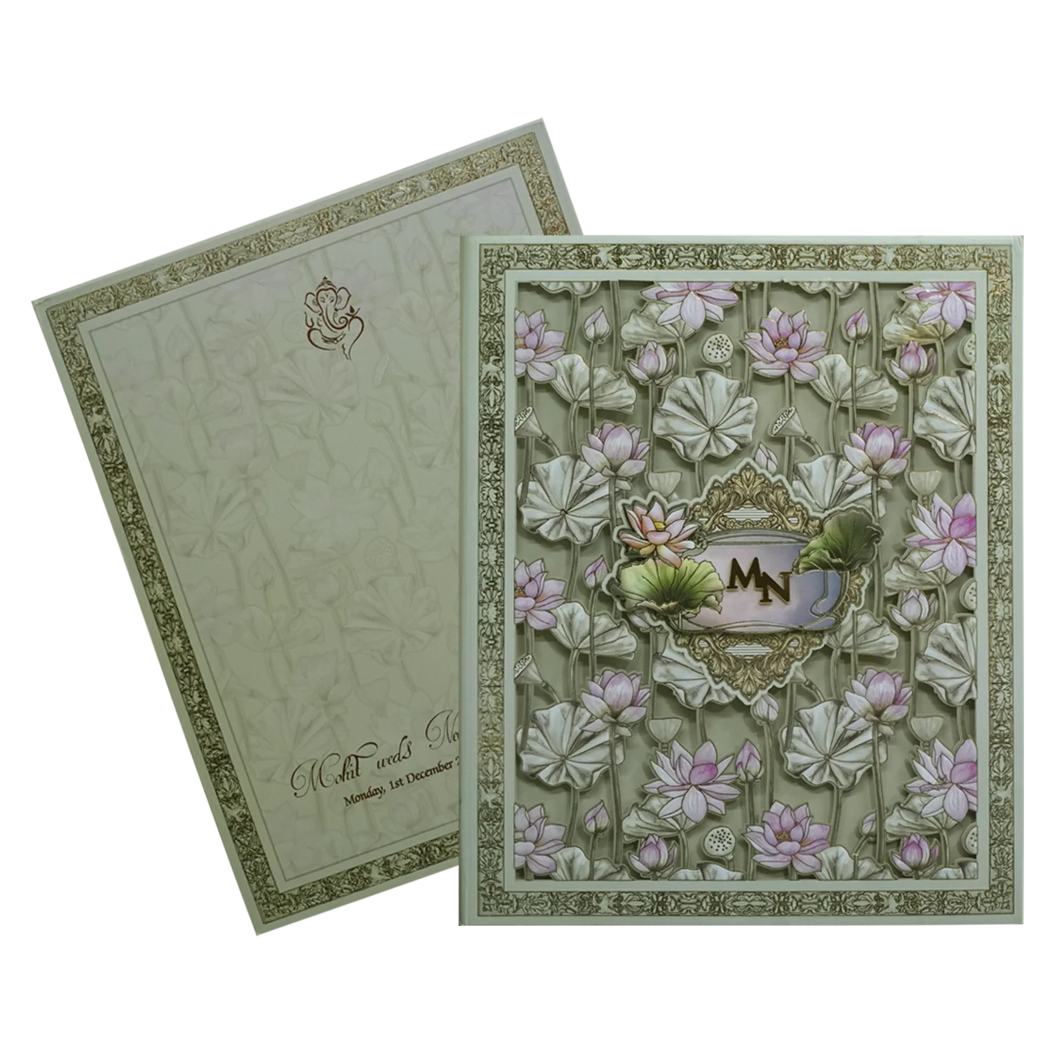 Cream Laser Cut MDF Premium Wedding Card-KPR24250 - Image 2