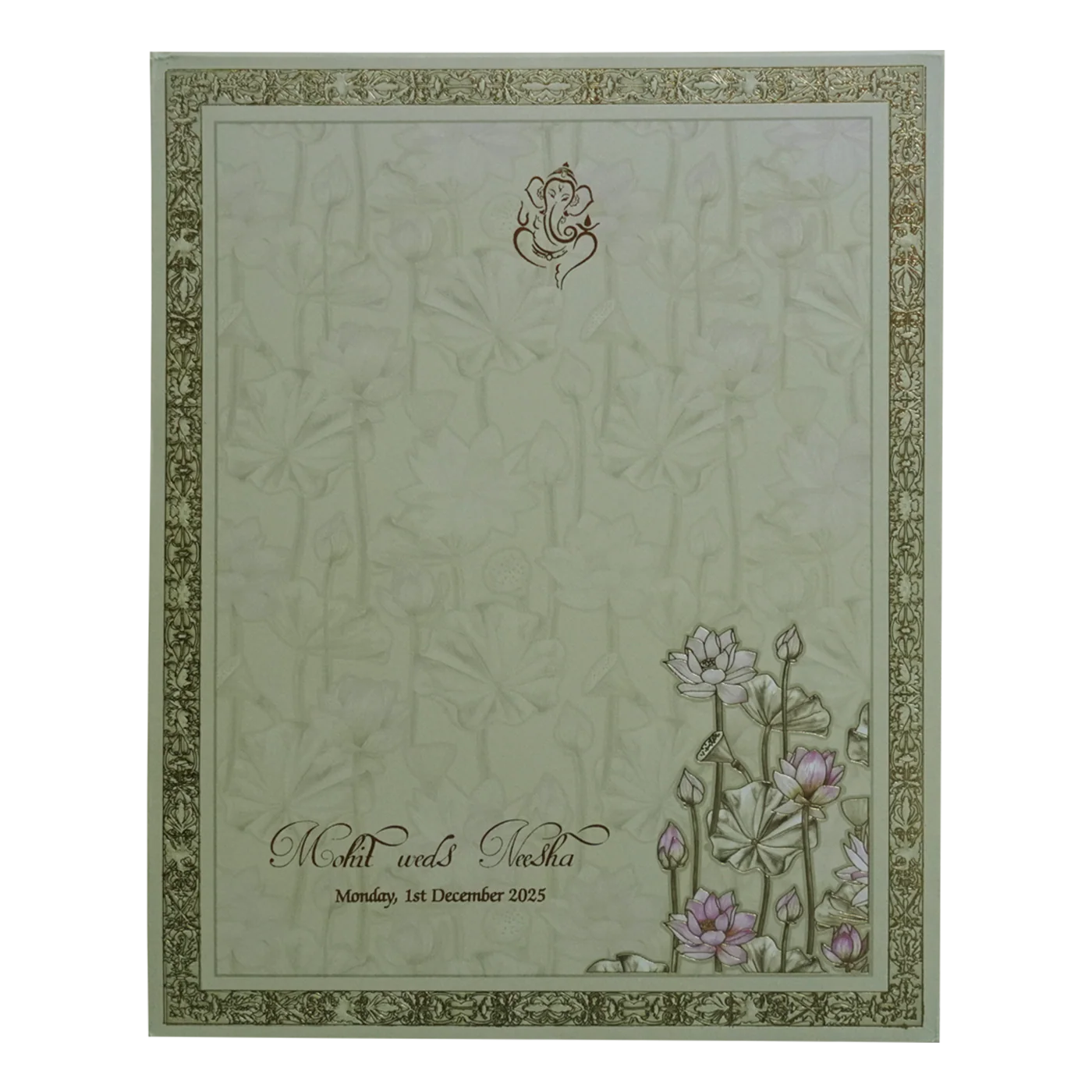 Cream Laser Cut MDF Premium Wedding Card-KPR24250 - Image 4