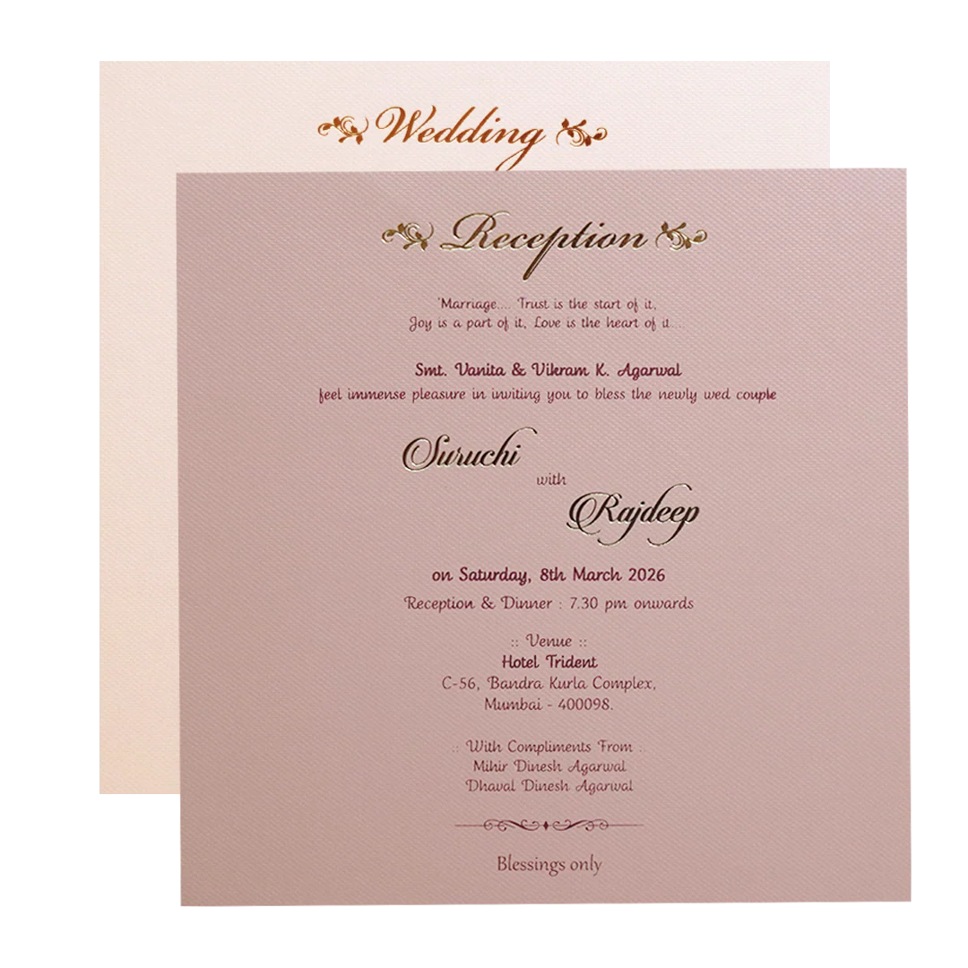 Cream Laser Cut Padded Heritage Couple Wedding Card-KMMWD1125 - Image 5