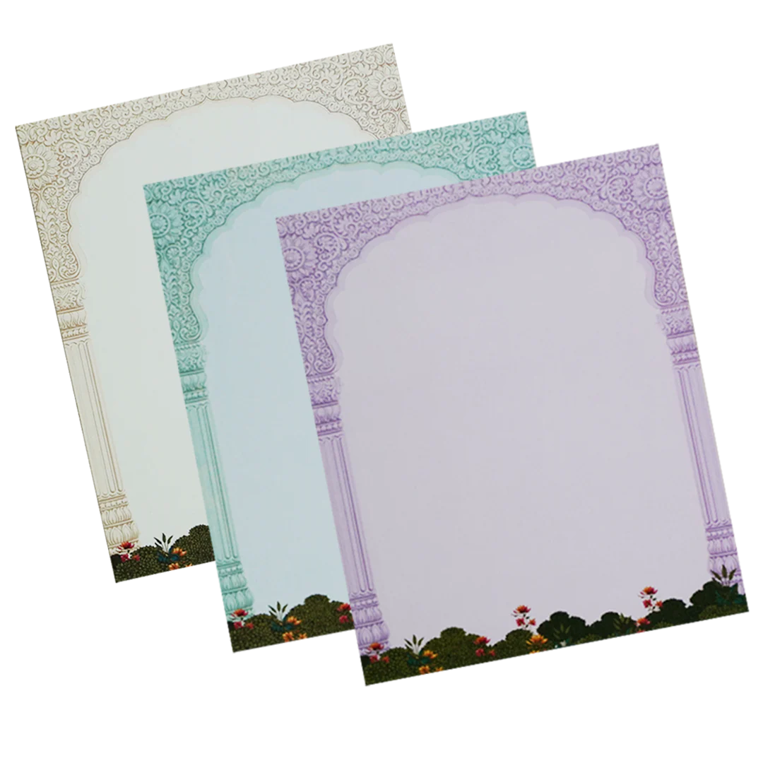 Cream Mughal Art Padded Invitation Card-KAC05750 - Image 5