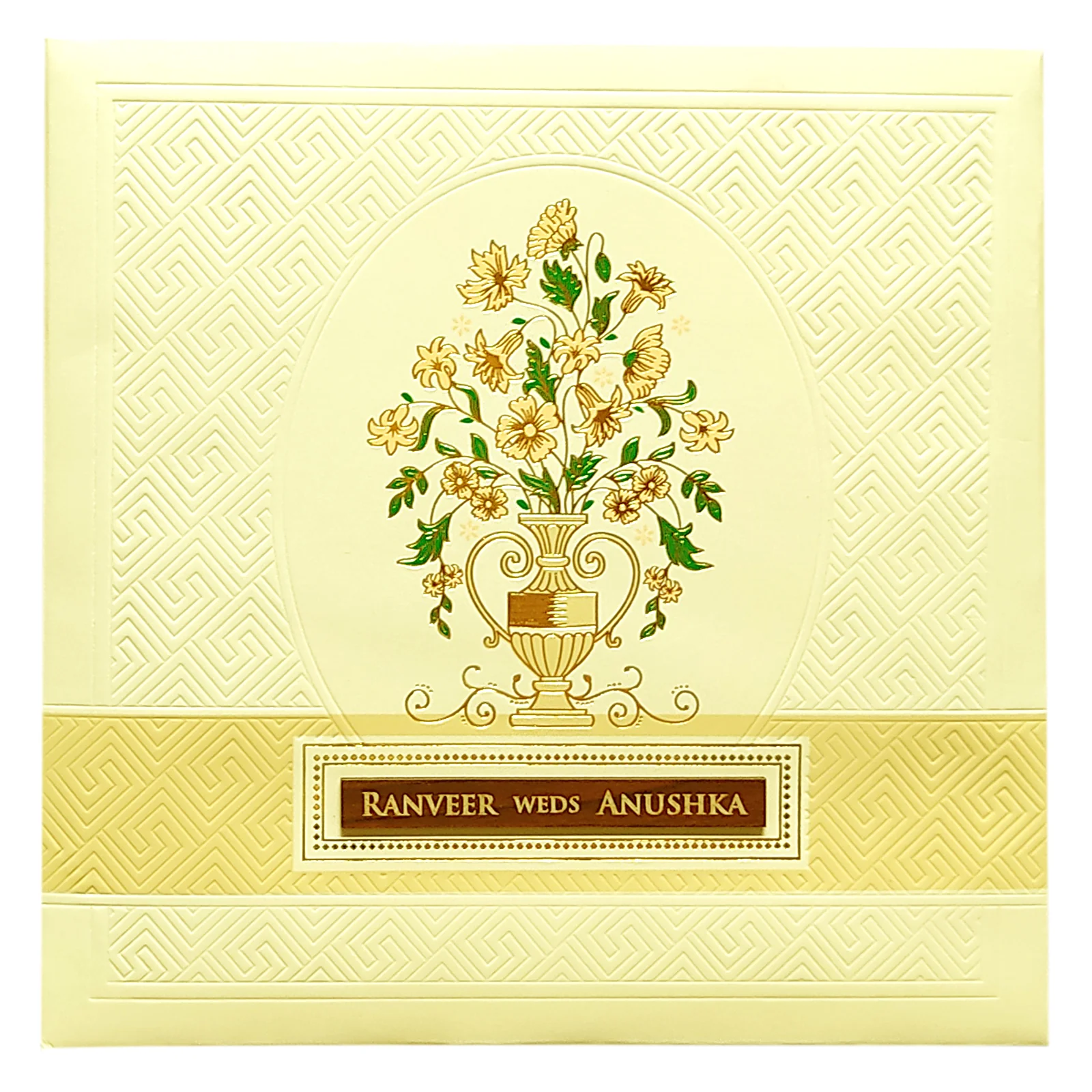 Cream Nameplate Floral Invitation Card-KRC29770 - Image 3