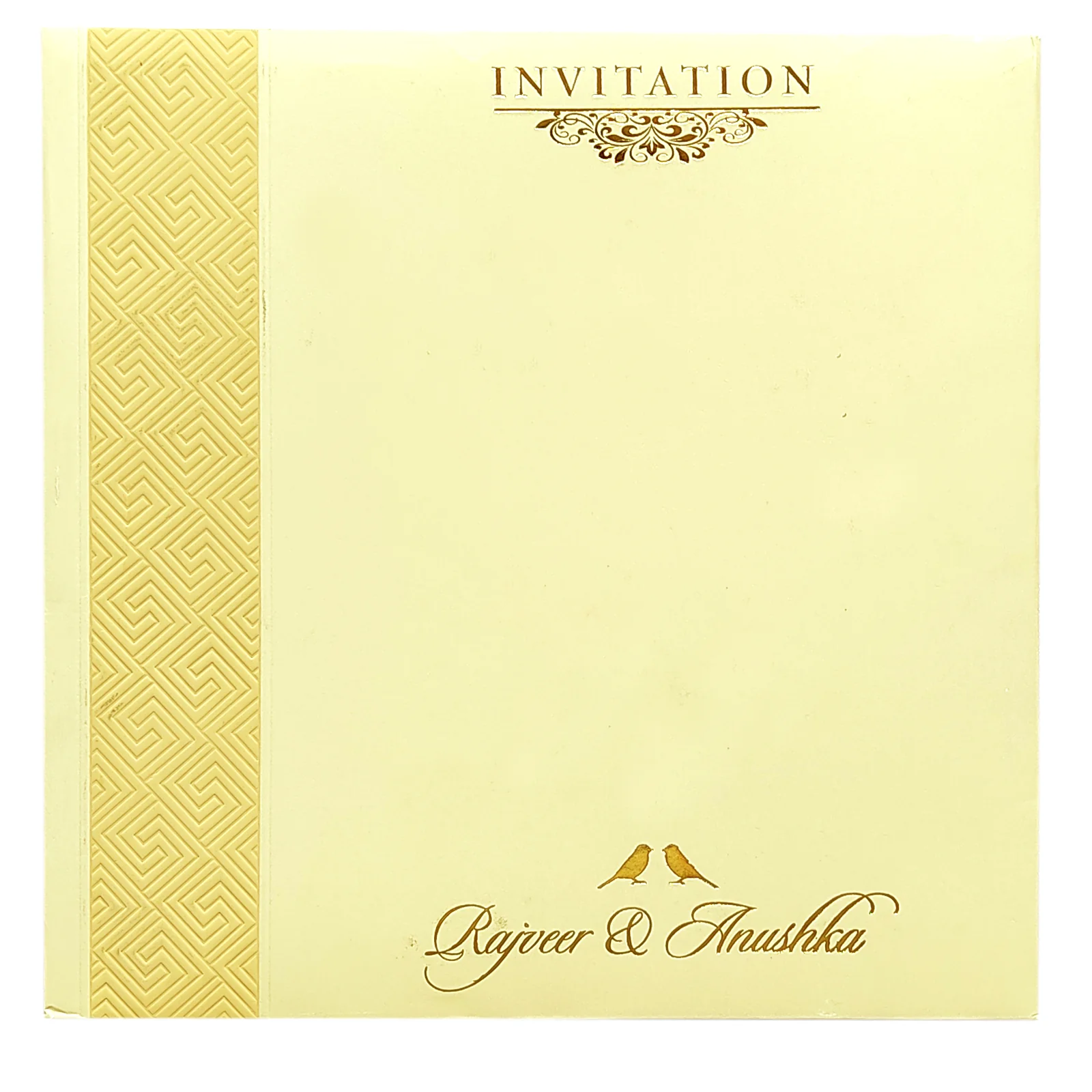 Cream Nameplate Floral Invitation Card-KRC29770 - Image 4