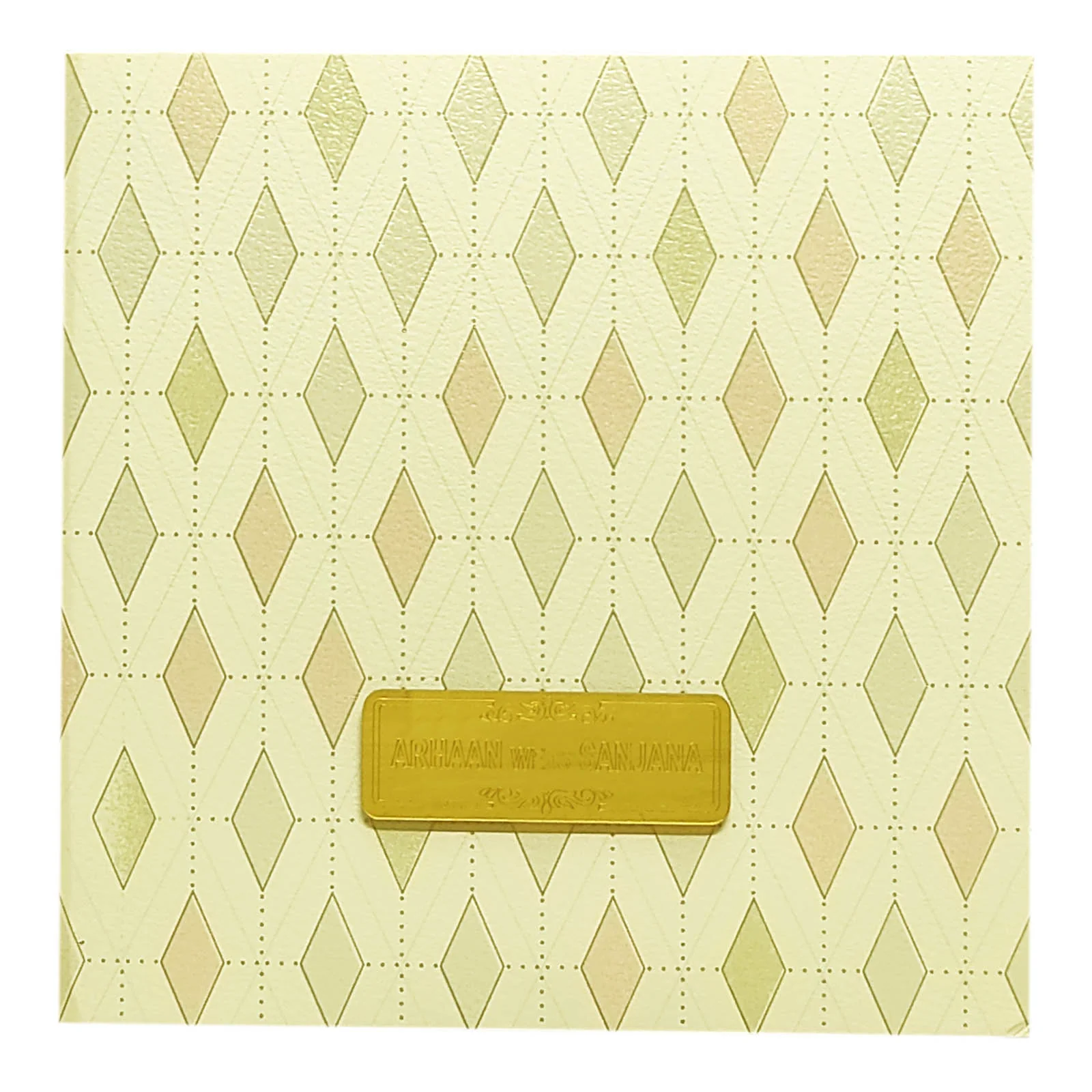 Cream Nameplate Padded Invitation Card-KRC29252 - Image 3