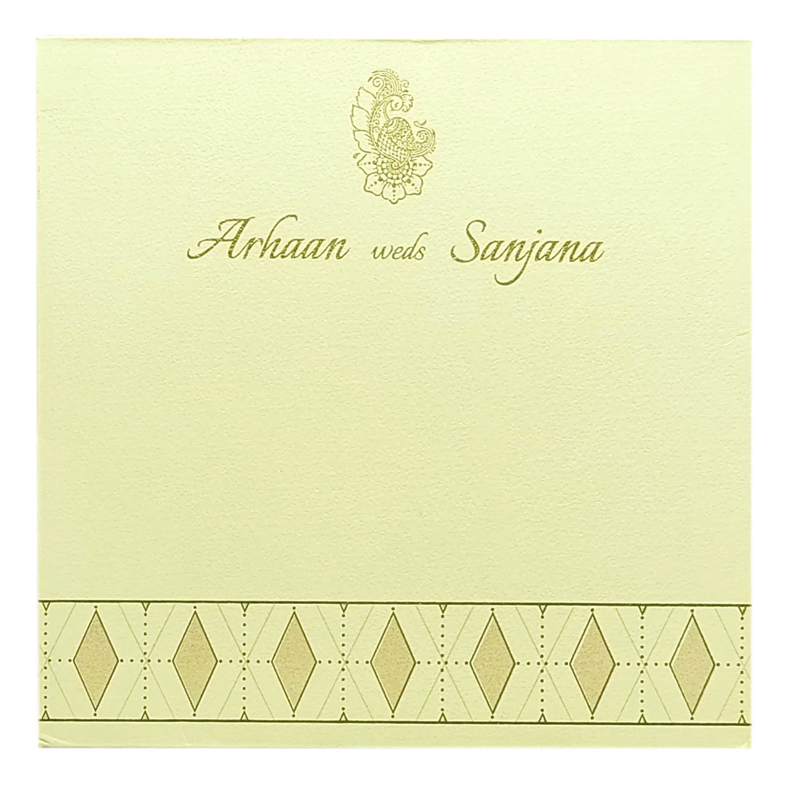 Cream Nameplate Padded Invitation Card-KRC29252 - Image 4