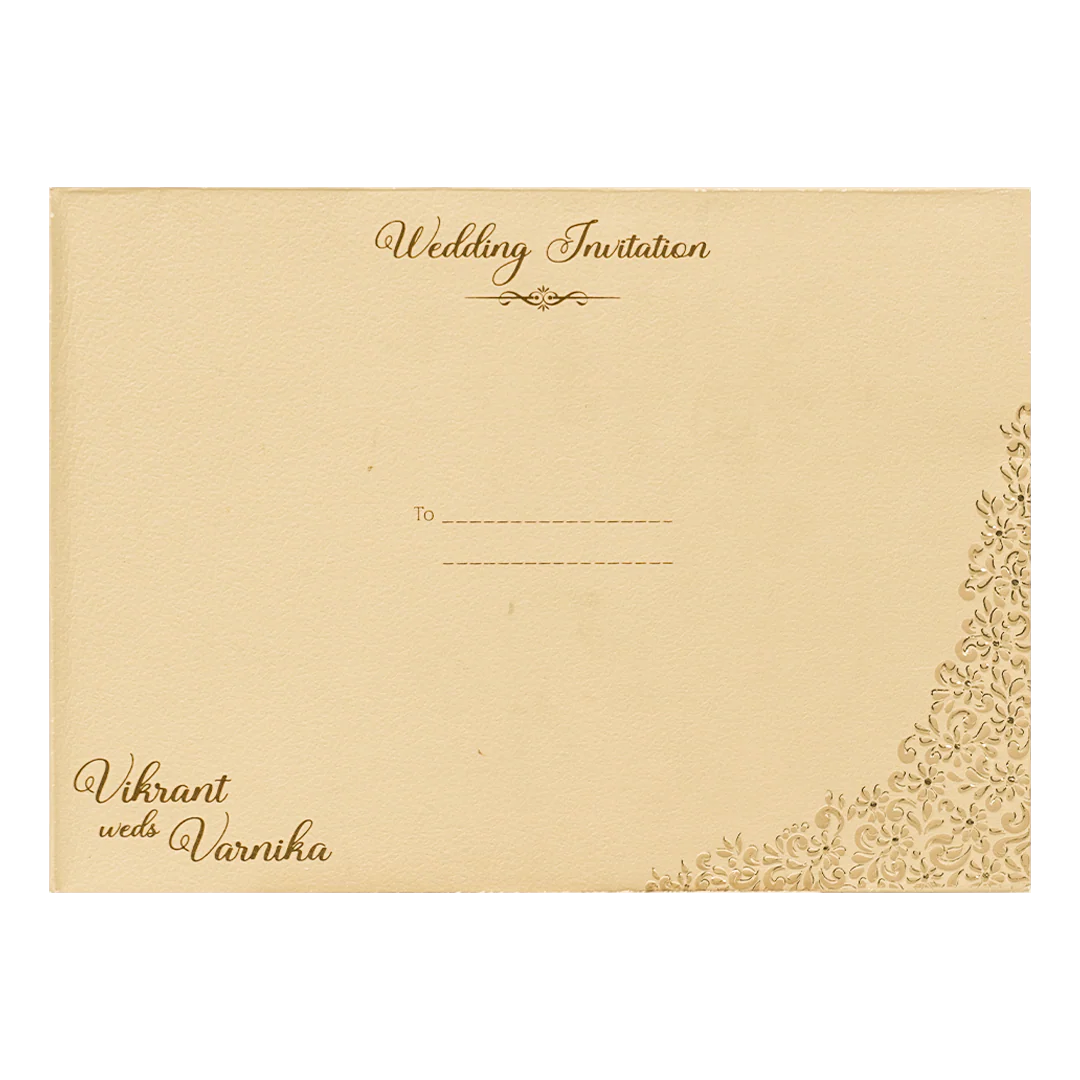 Cream Oval Floral Wedding Card-KSI64770 - Image 4