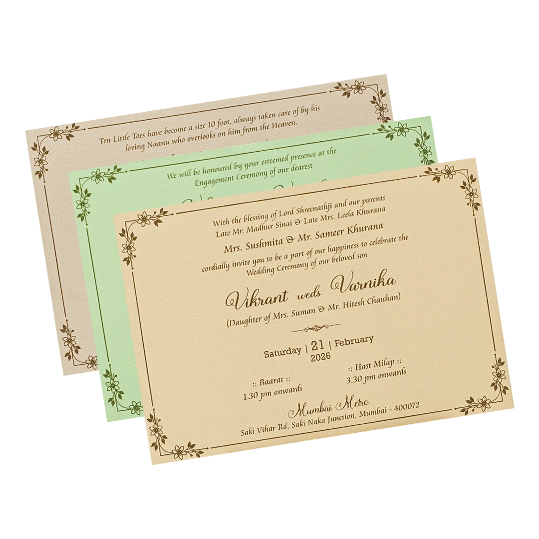 Cream Oval Floral Wedding Card-KSI64770 - Image 5