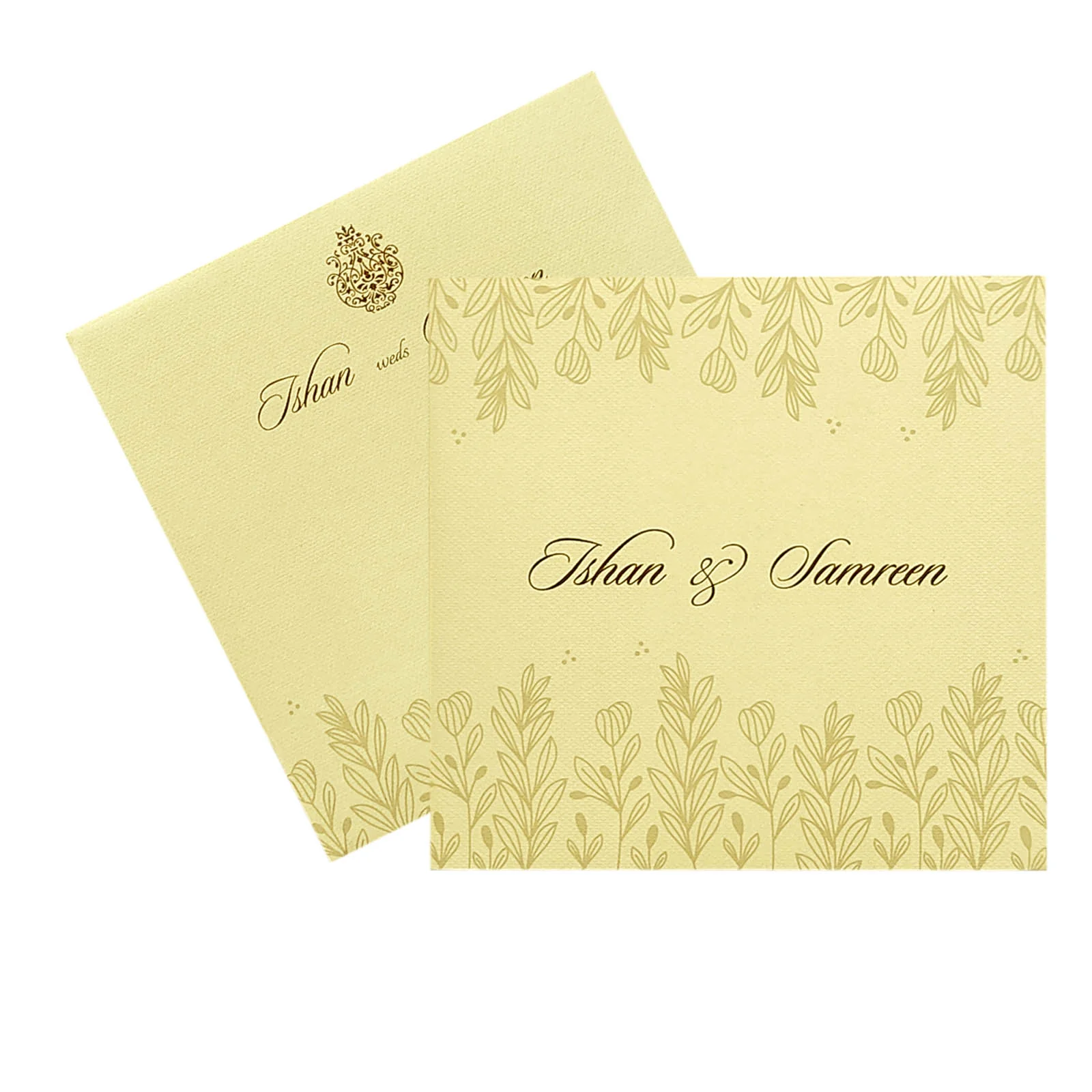 Cream Padded Floral Invitation Card-KRC29551 - Image 2