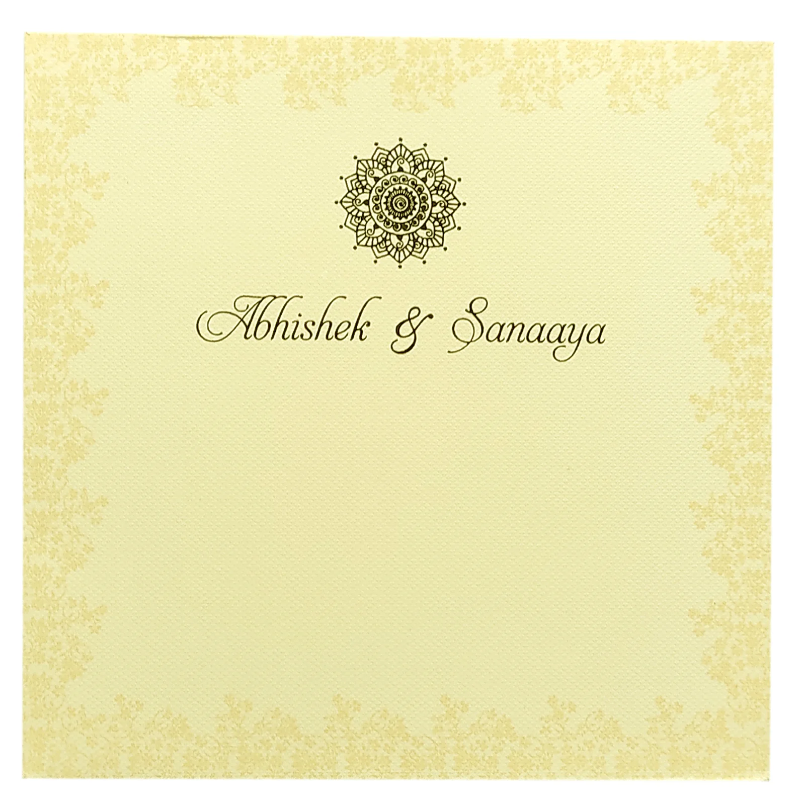 Cream Padded Nameplate Invitation Card-KRC29071 - Image 4