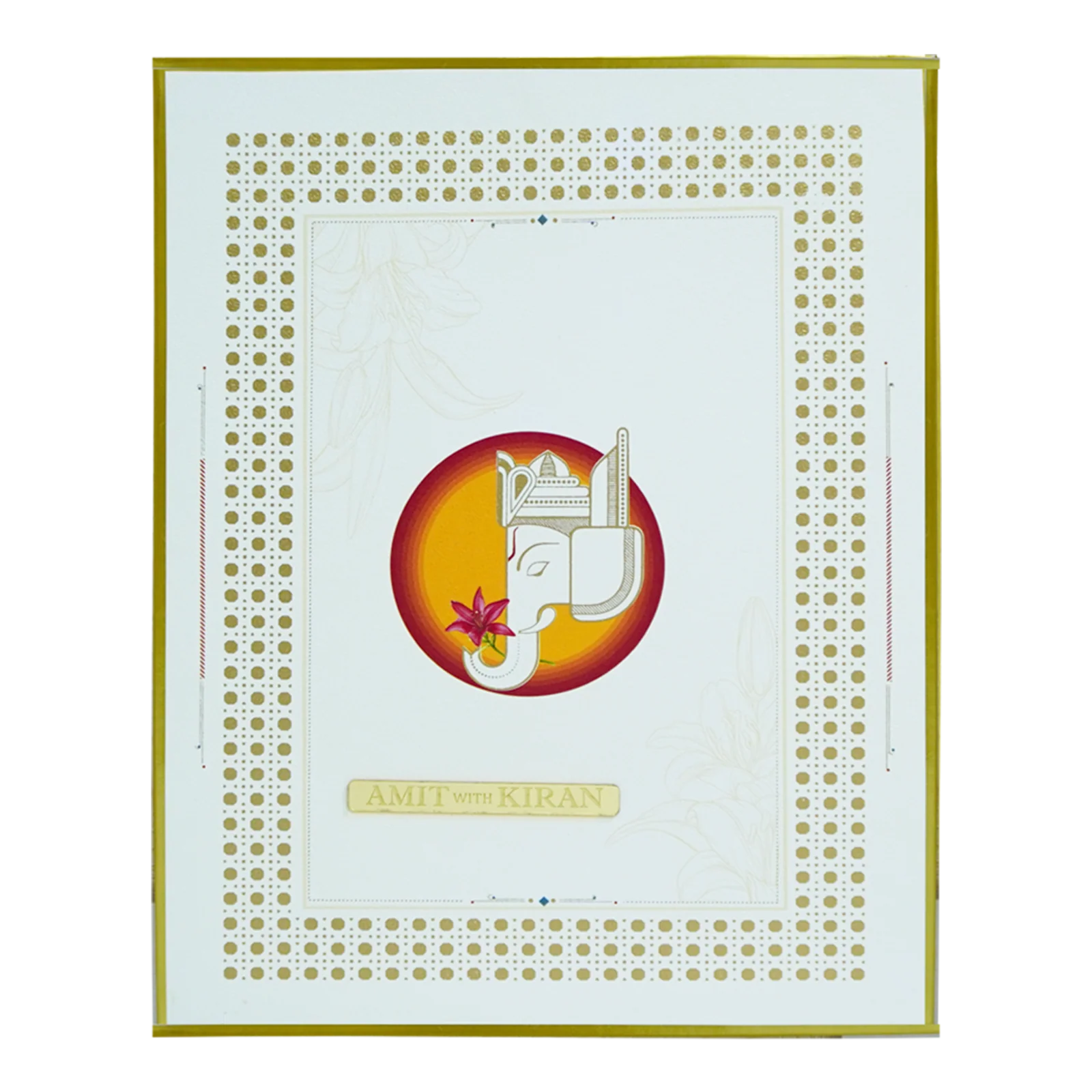 Cream Padded Premium Wedding Card-KBM04690 - Image 3