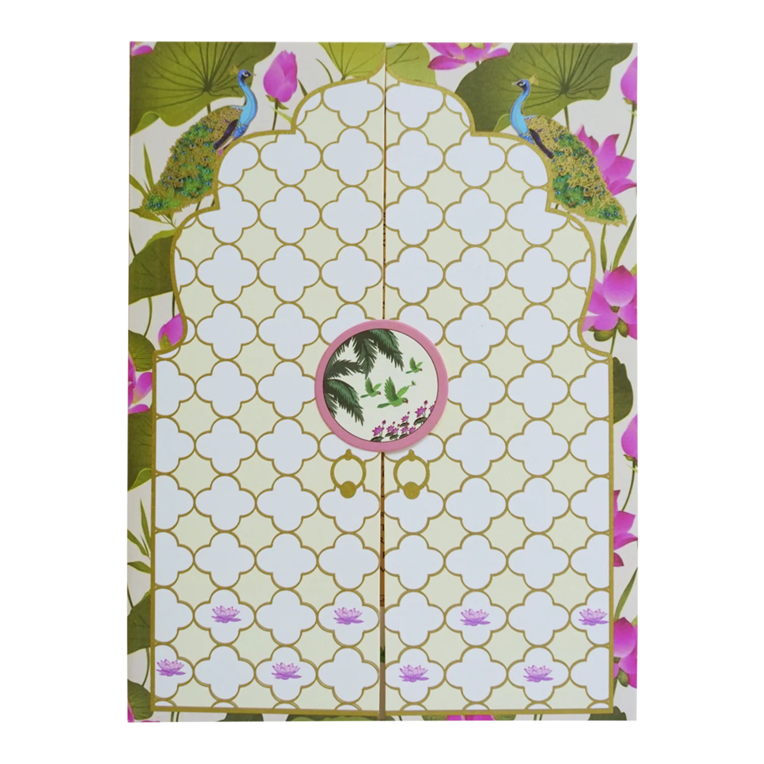 Cream Pattern Design Wedding Invitation-KBM04890 - Image 3
