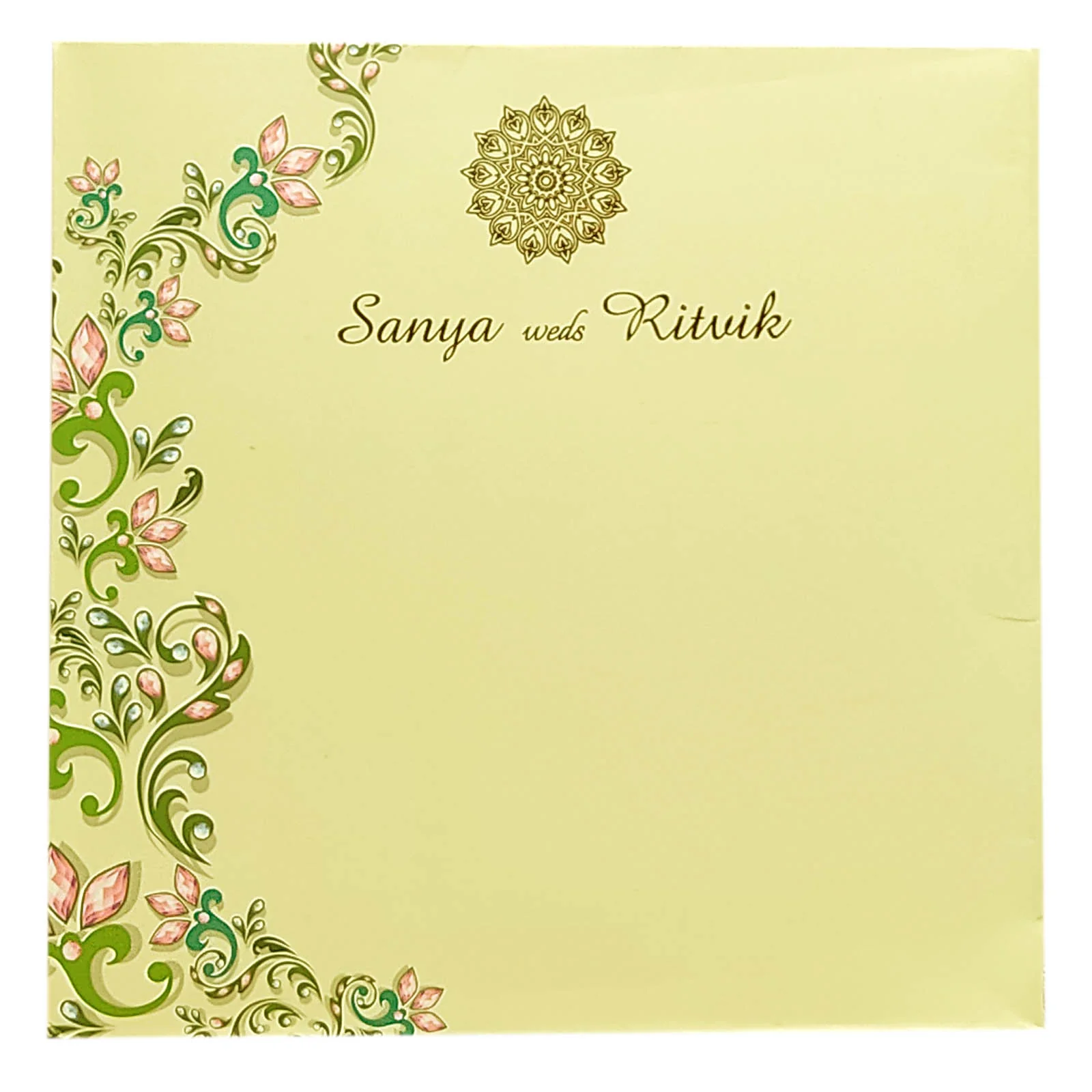 Cream Peacock Invitation Card-KRC29640 - Image 4