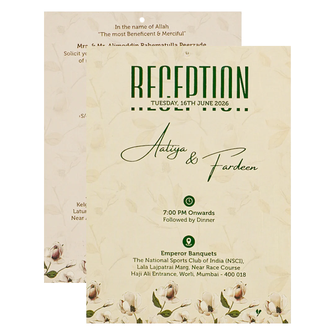 Cream Pink Floral Laser Cut Wedding Card-KVN06350 - Image 5