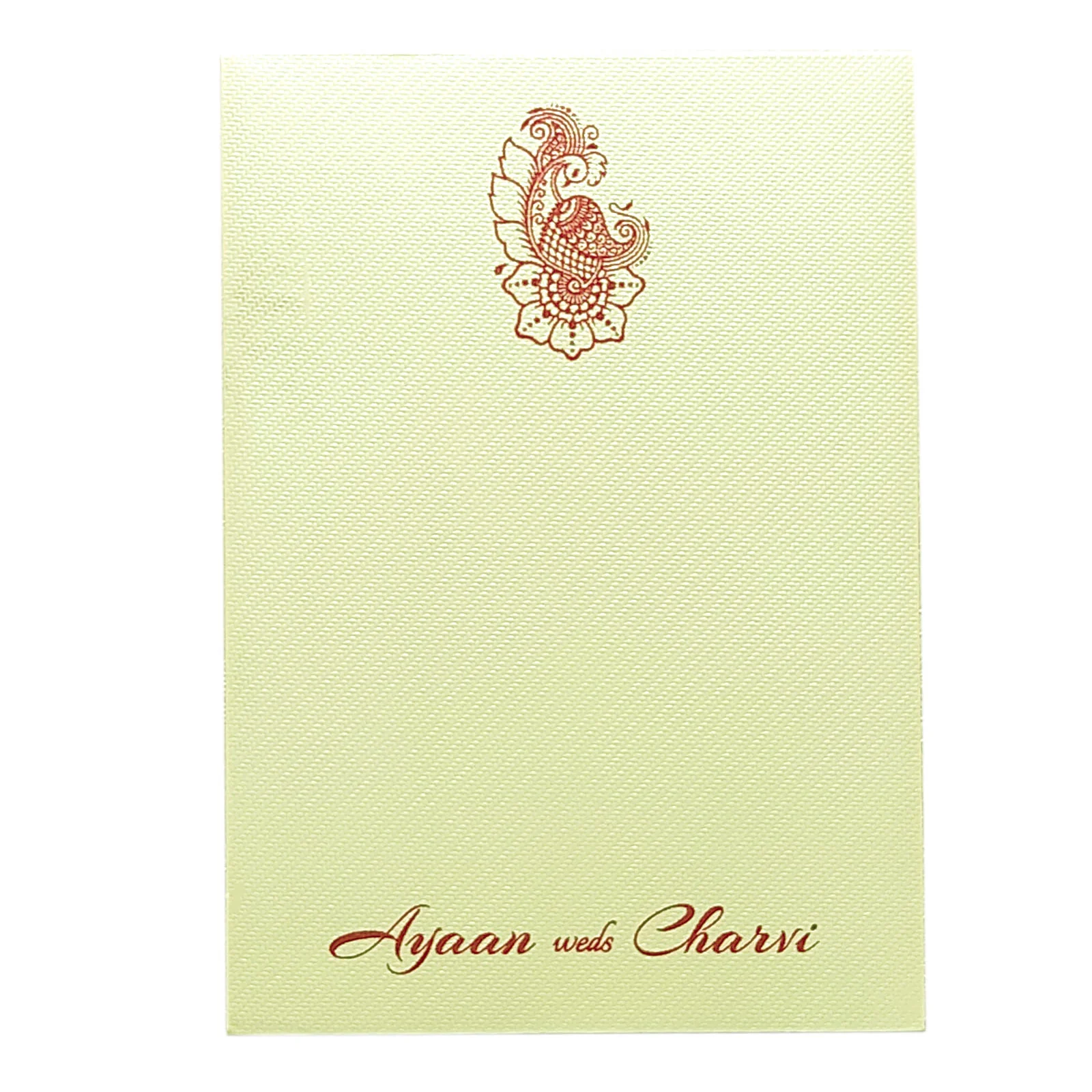 Cream Pink Floral Single Sheet Invitation Card-KRCS6081 - Image 3