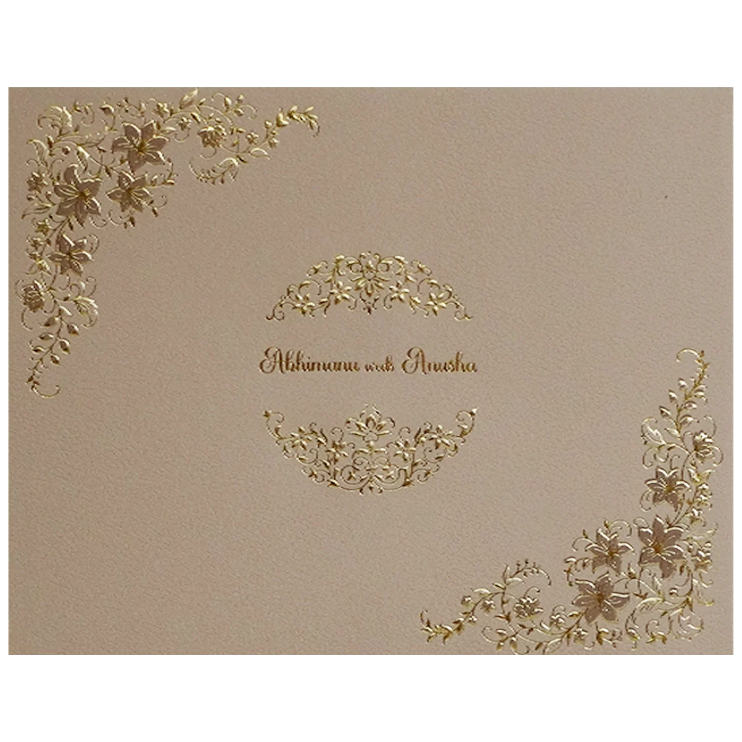 Cream Pink Floral Wedding Card-KSI12110 - Image 3
