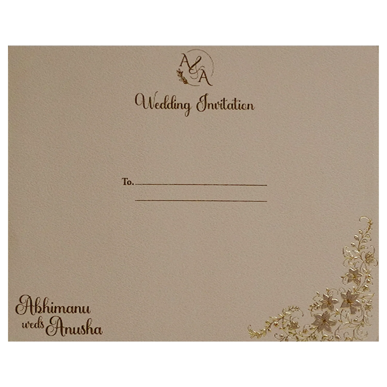 Cream Pink Floral Wedding Card-KSI12110 - Image 4