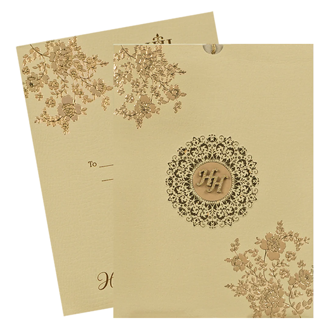 Cream Pink Floral Wedding Card-KSI64860 - Image 2