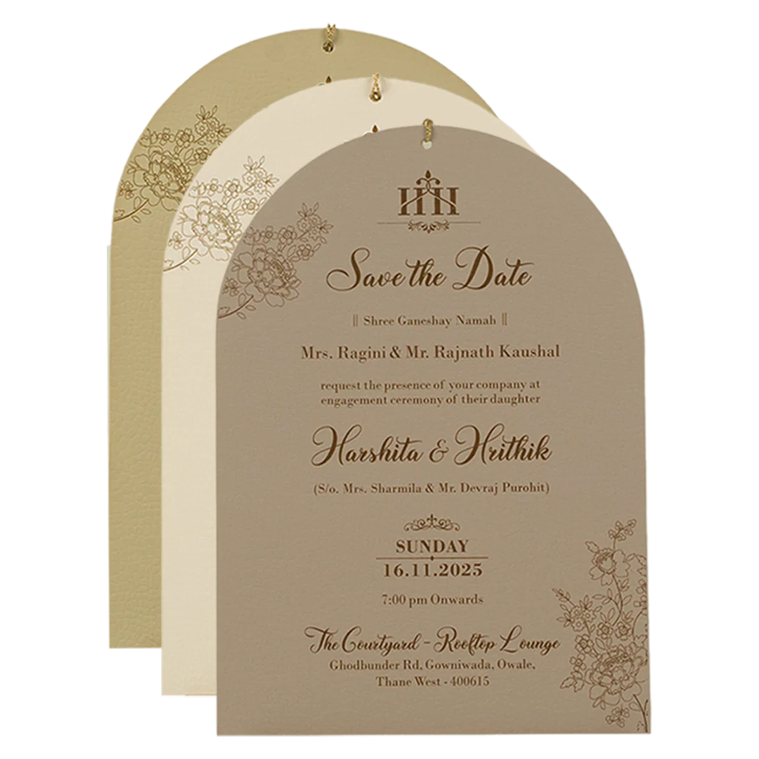 Cream Pink Floral Wedding Card-KSI64860 - Image 5