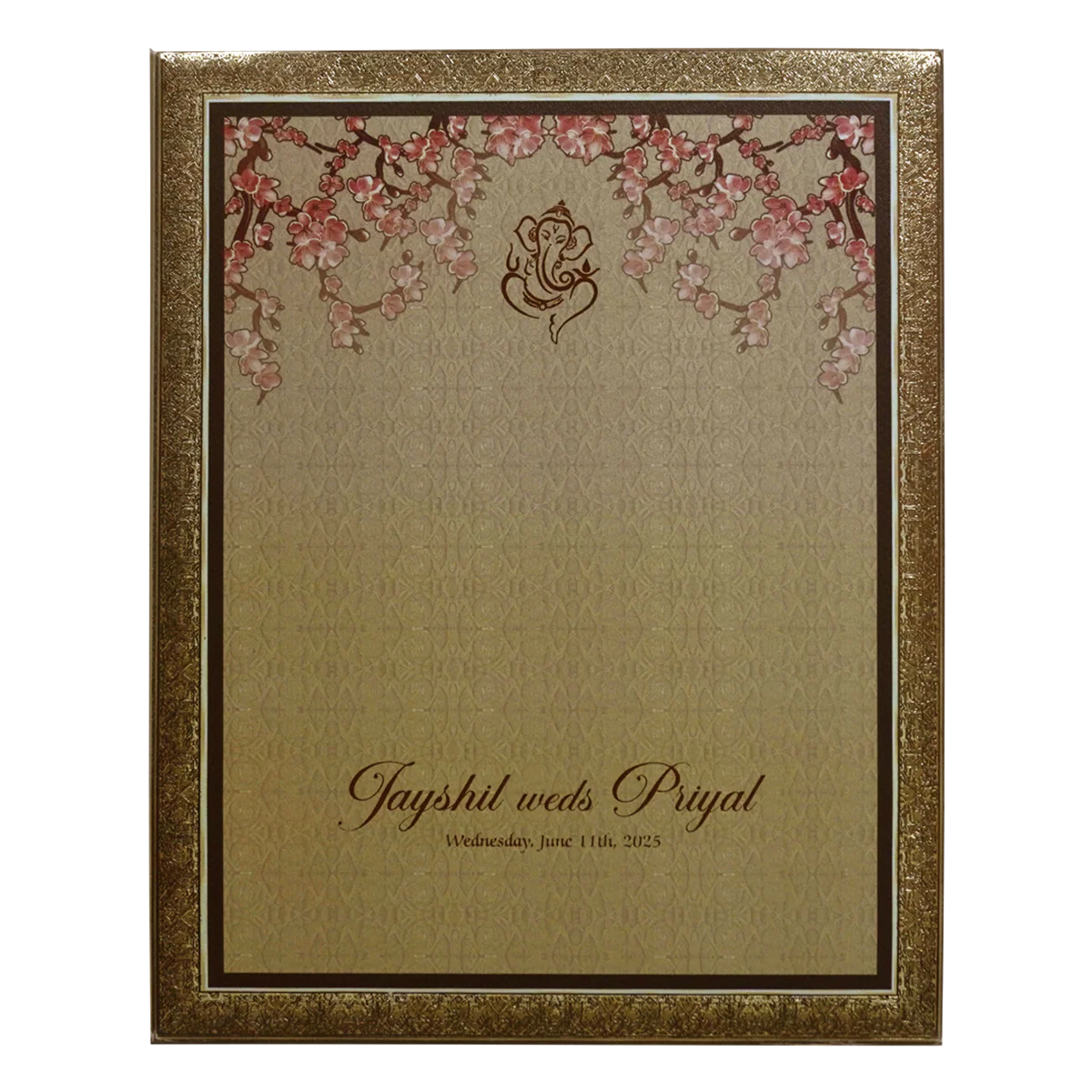 Cream Premium MDF Pop up Wedding Invitation-KPR24240 - Image 4