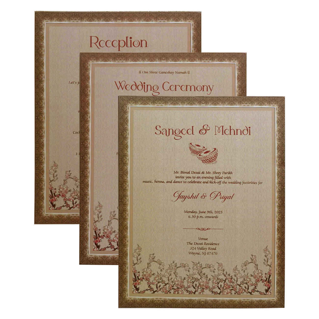 Cream Premium MDF Pop up Wedding Invitation-KPR24240 - Image 5