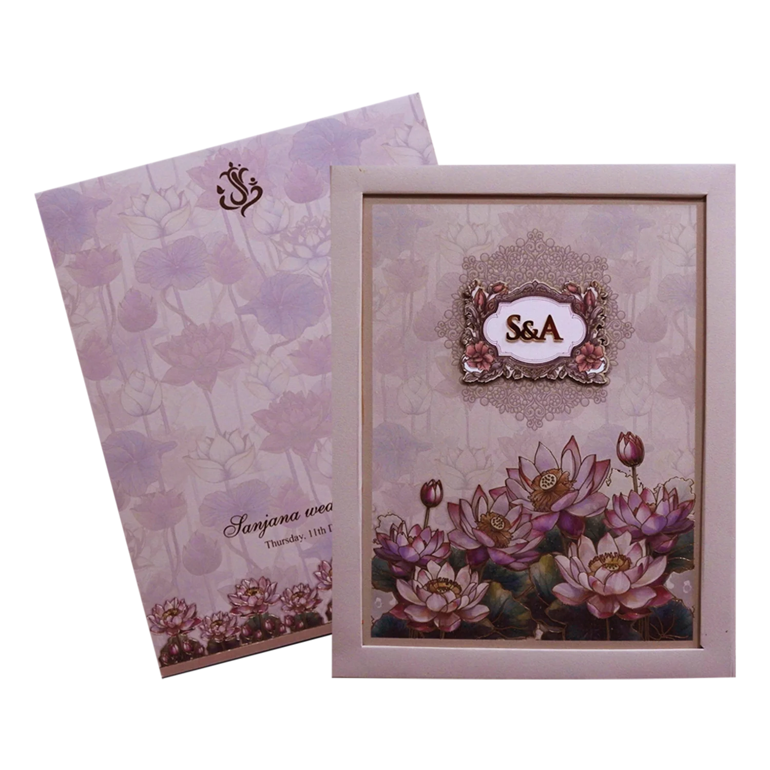 Cream Premium Padded Wedding Card-Kpr24430 - Image 2