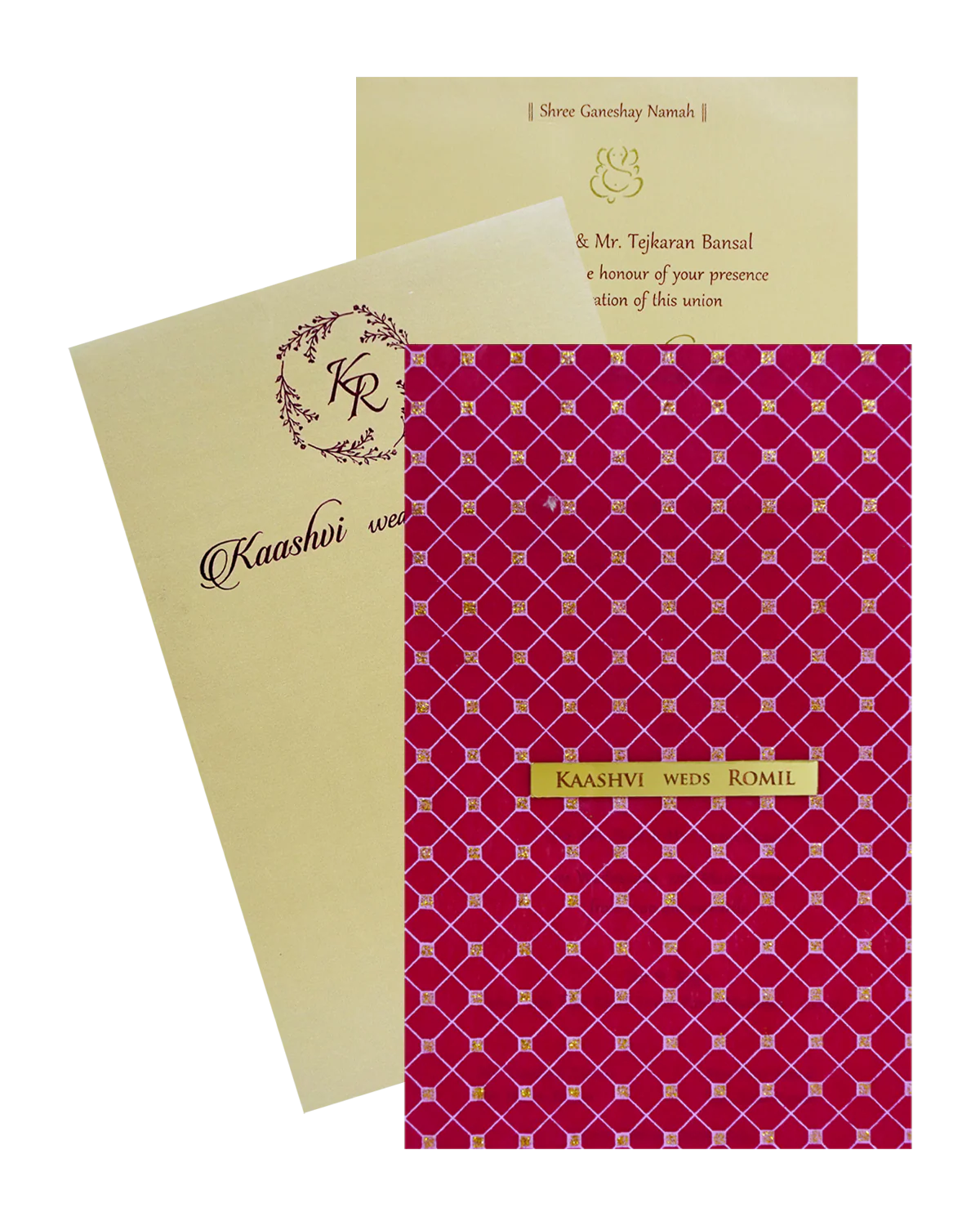 Cream Red Single Wolly Invitation-KRCS7410