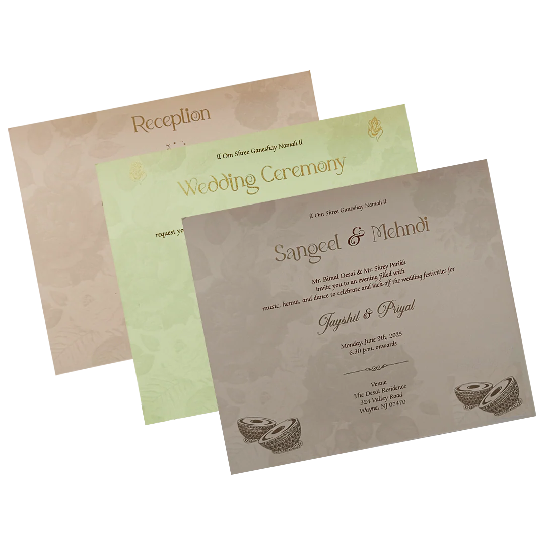Cream Rose Padded Wedding Card-KPR23400 - Image 5