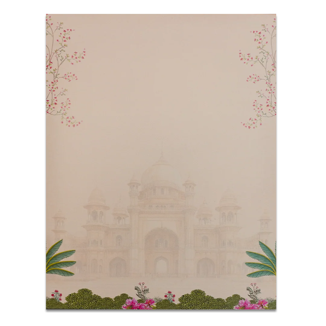 Cream Royal Palace Peacock Wedding Card-KNKJ1147 - Image 4
