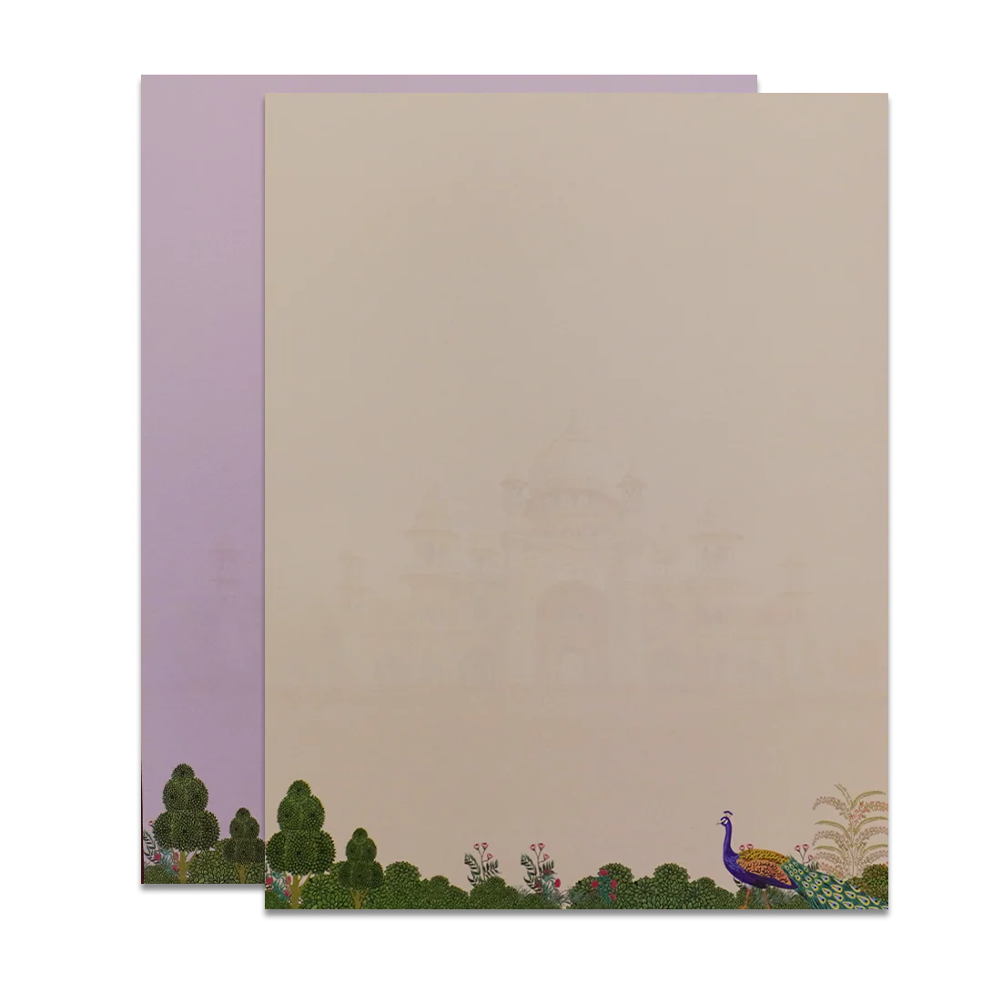 Cream Royal Palace Peacock Wedding Card-KNKJ1147 - Image 5