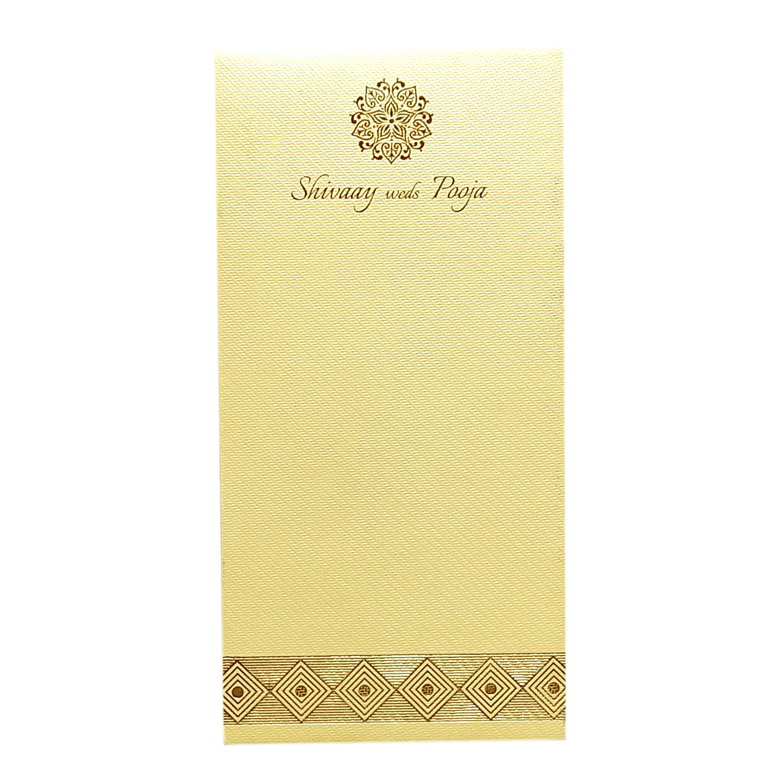 Cream Single Sheet Invitation Card-KRCS5212 - Image 3