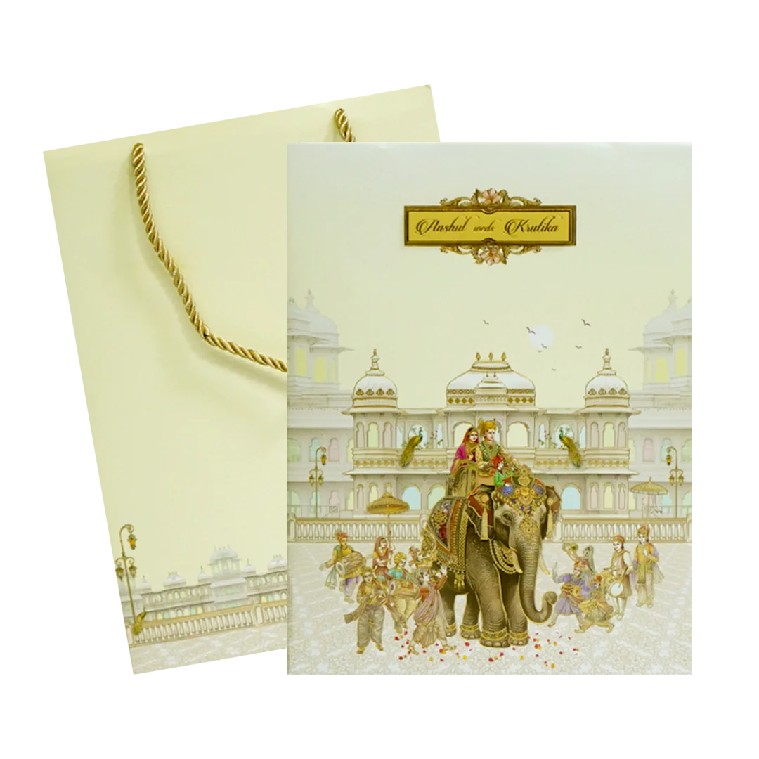 Cream Yellow Royal Wedding Box Card-KAC05910 - Image 2